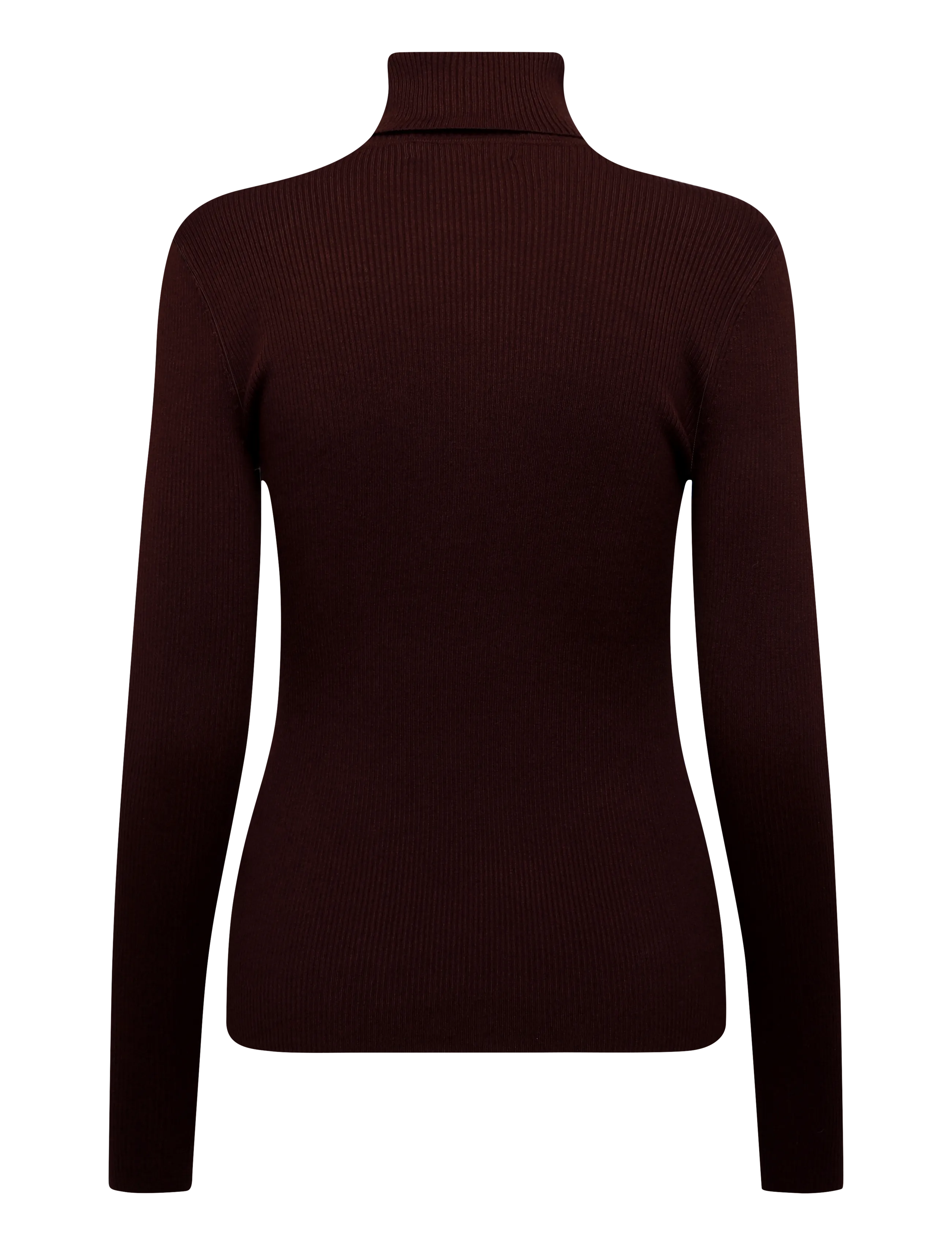 Lauren Ralph Lauren - Cotton-Blend Ribbed Turtleneck - turtlenecks - dark garnet - 2