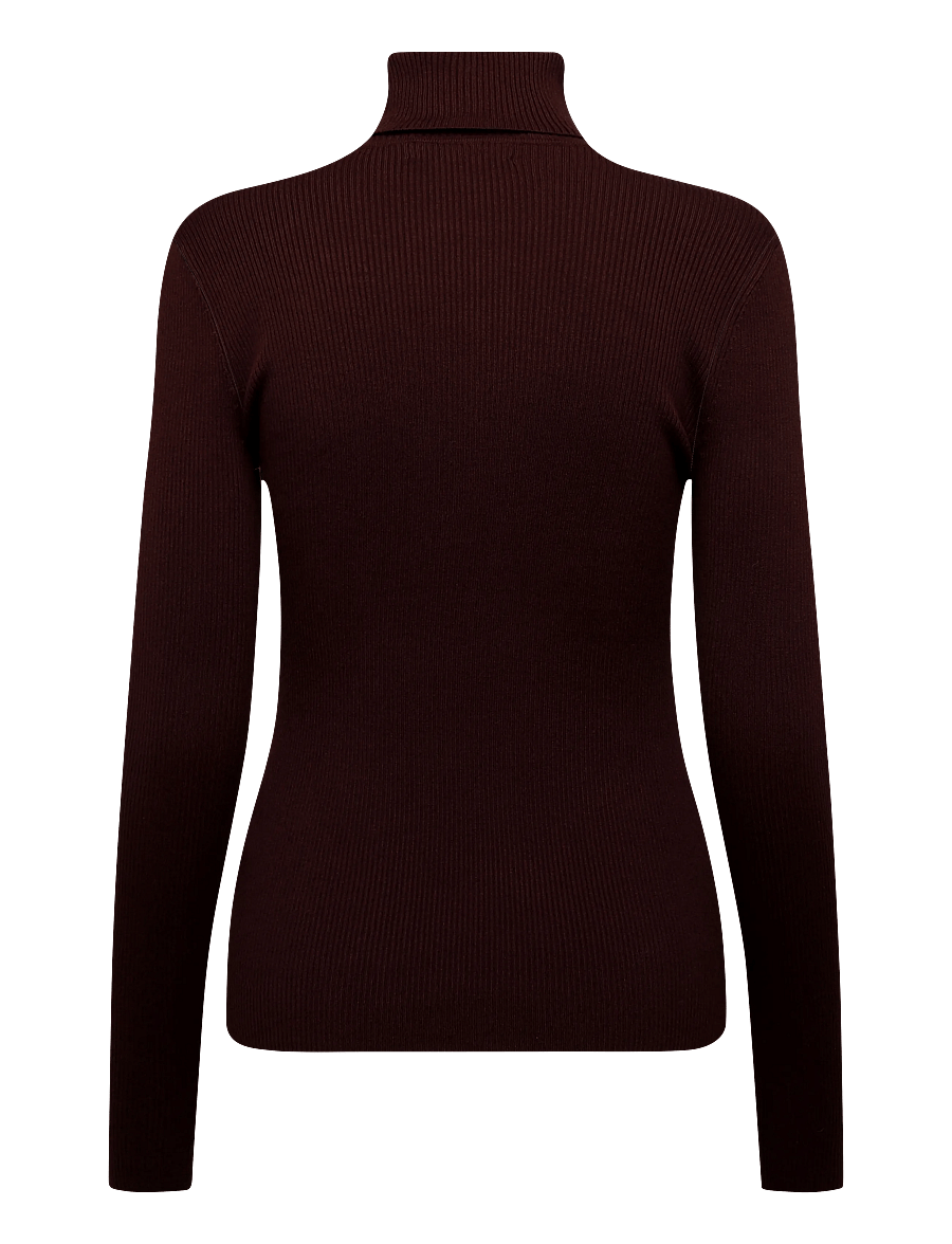 Lauren Ralph Lauren - Cotton-Blend Ribbed Turtleneck - turtlenecks - dark garnet - 2