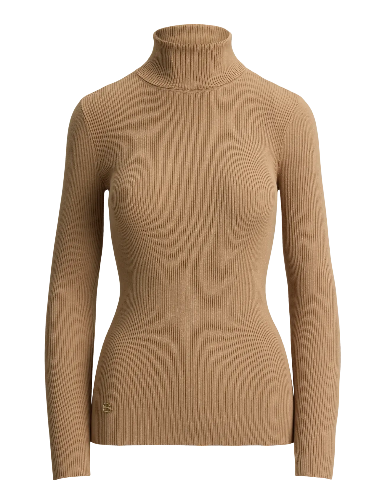 Lauren Ralph Lauren Cotton-Blend Ribbed Turtleneck - Rullekraver - LAUREN CAMEL / brown