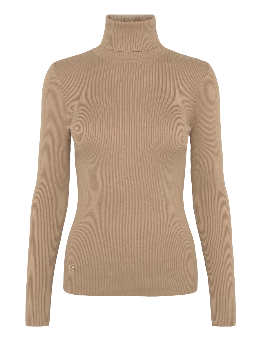 Lauren Ralph Lauren - Cotton-Blend Ribbed Turtleneck - kõrge kaelusega kudumid - lauren camel - 2