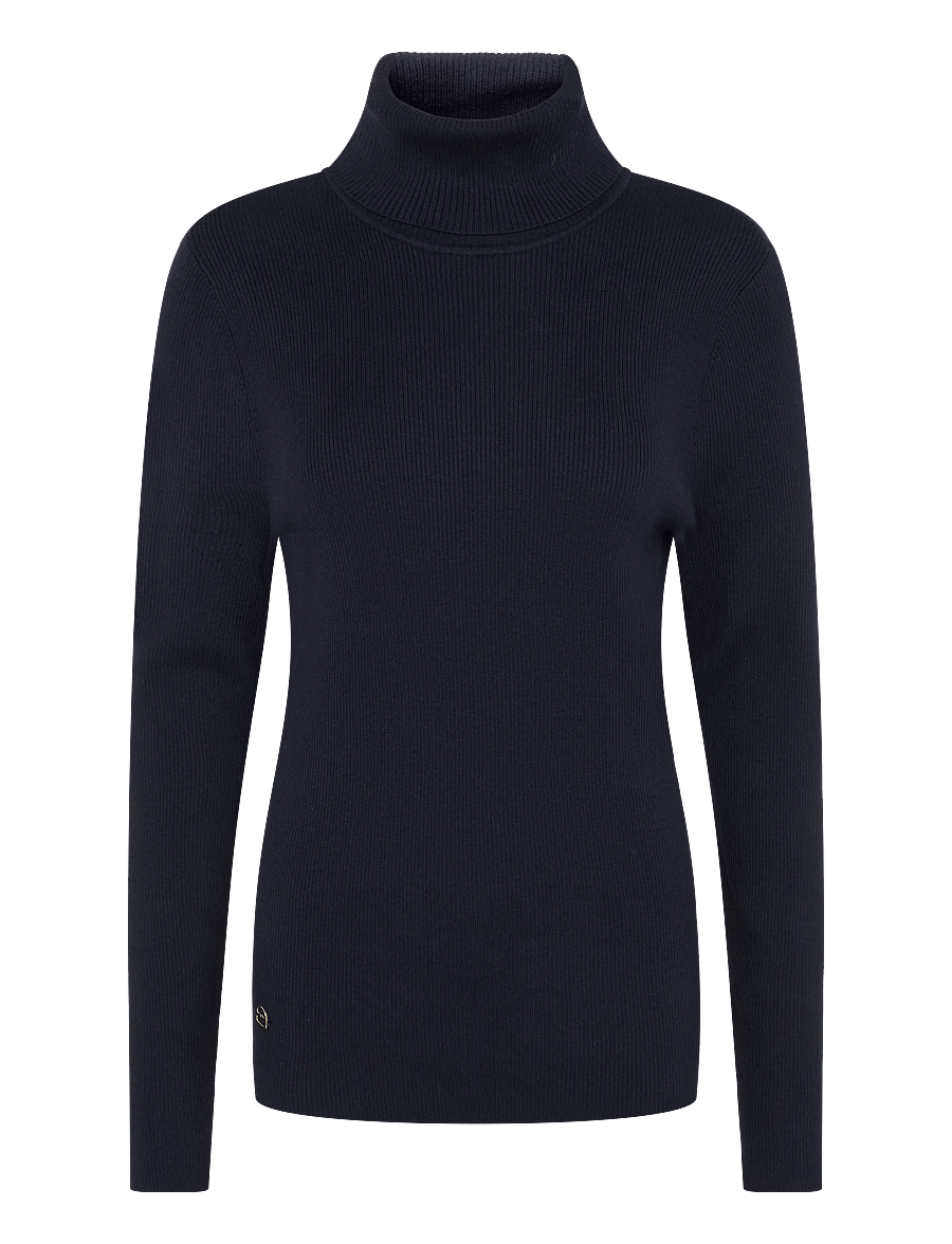 Lauren Ralph Lauren - Cotton-Blend Ribbed Turtleneck - kõrge kaelusega kudumid - lauren navy - 1