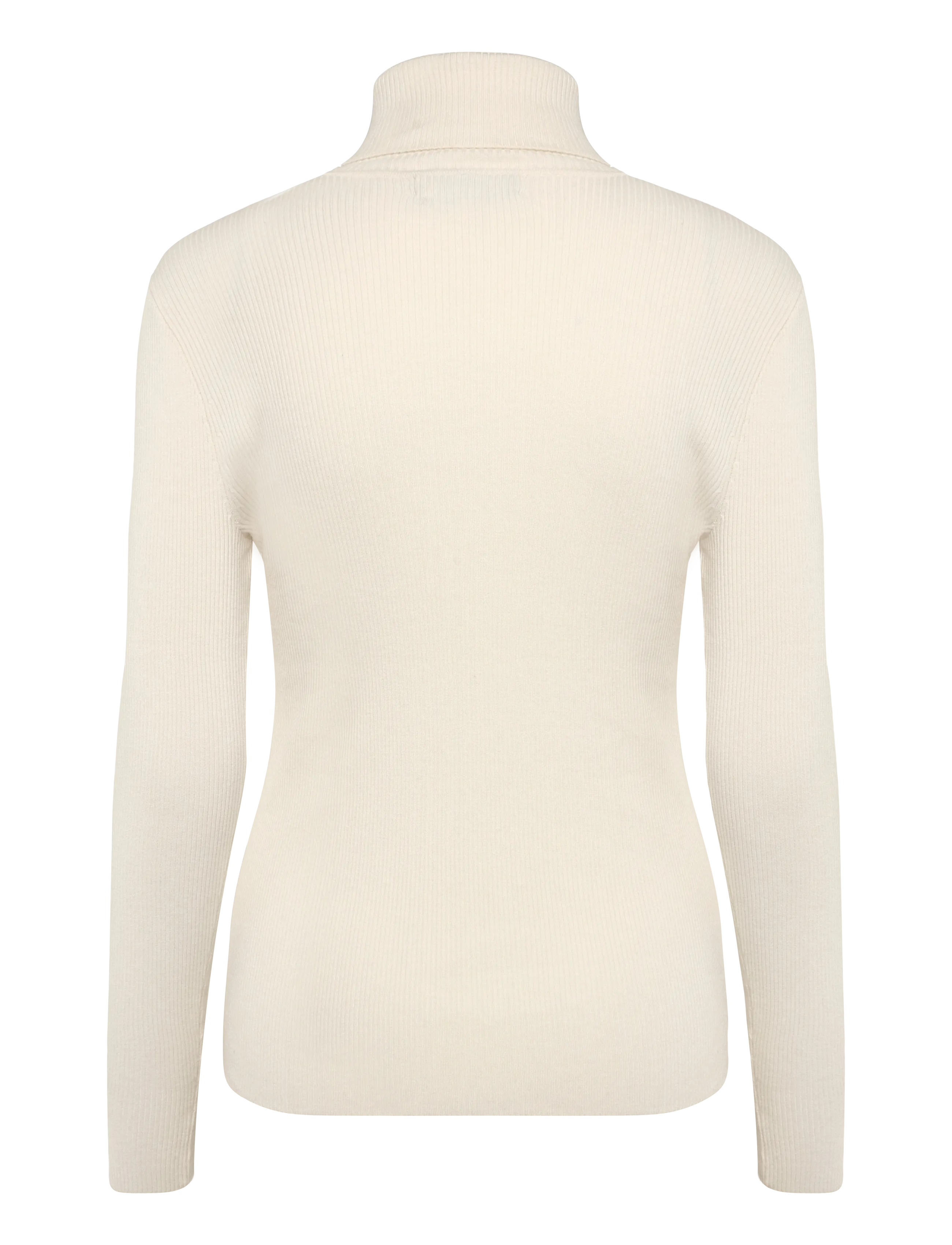 Lauren Ralph Lauren - Cotton-Blend Ribbed Turtleneck - polotröjor - mascarpone cream - 2