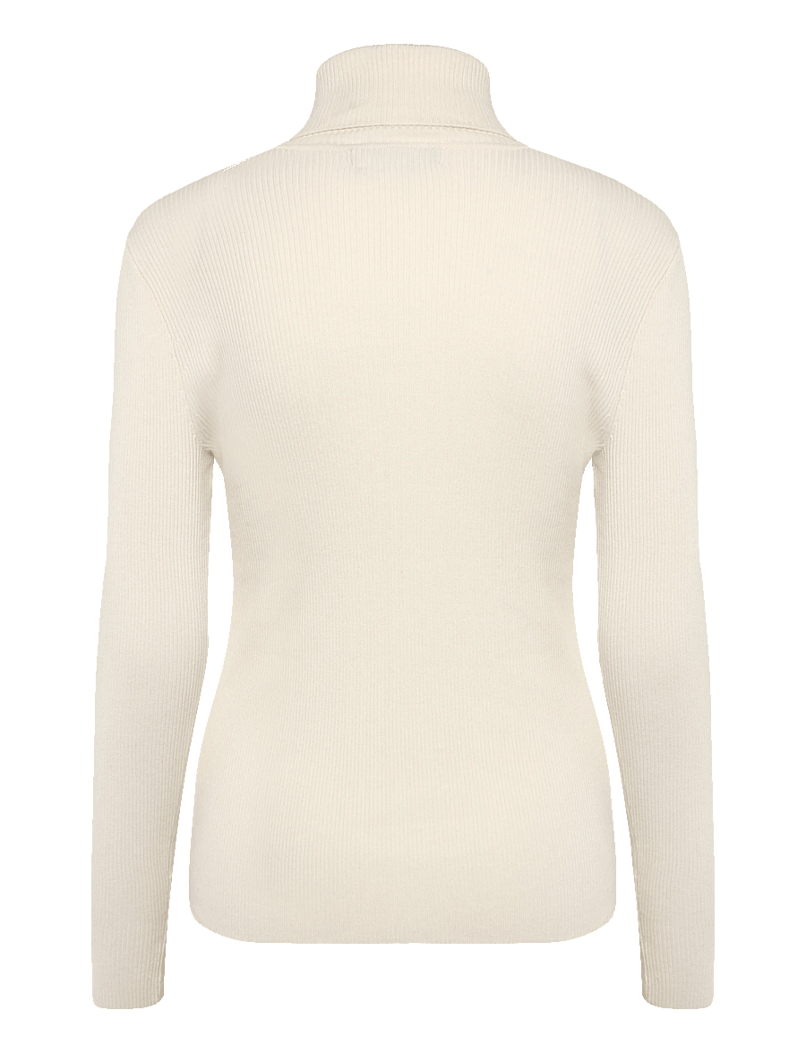 Lauren Ralph Lauren - Cotton-Blend Ribbed Turtleneck - polotröjor - mascarpone cream - 2