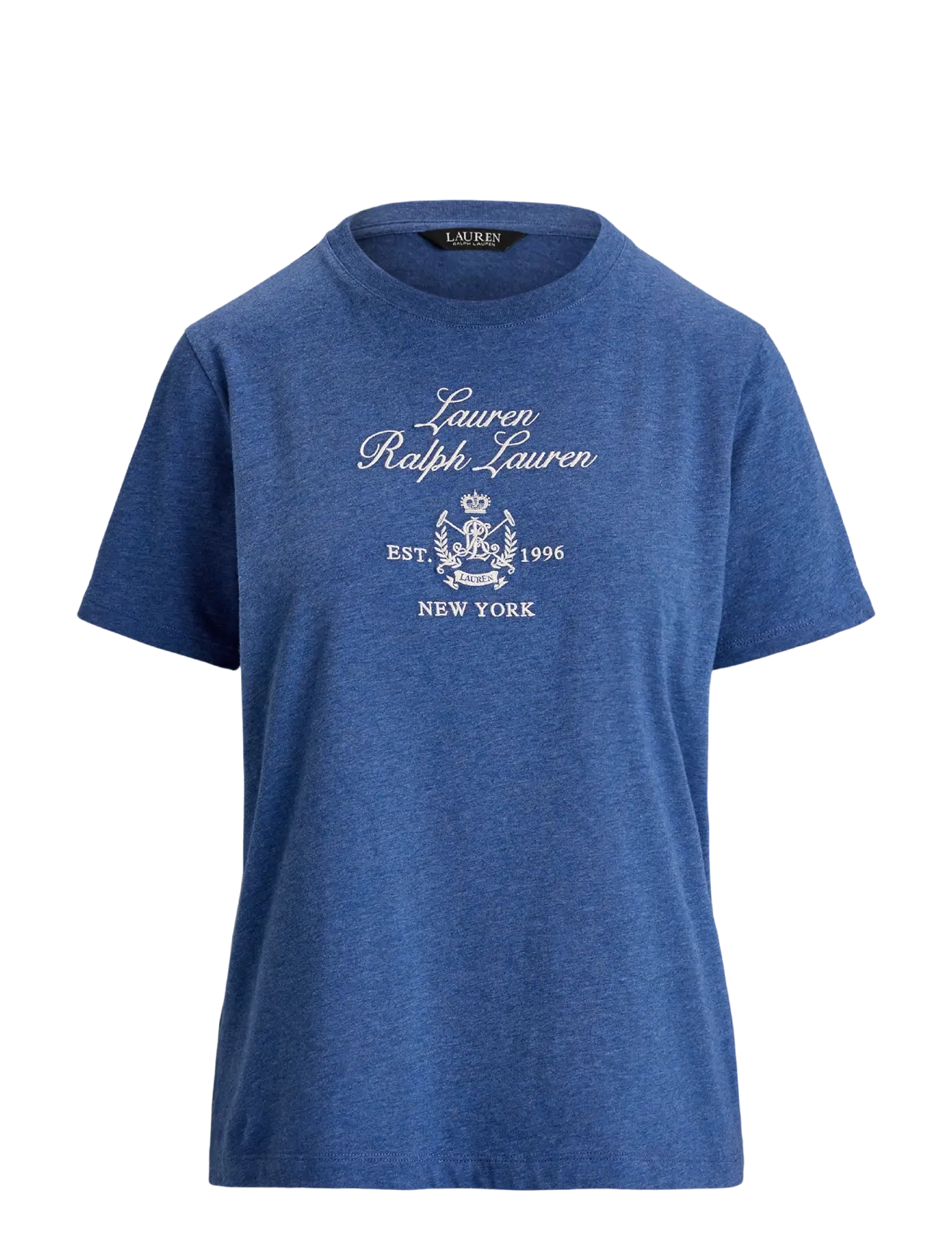 Lauren Ralph Lauren Embroidered-Crest Heathered Jersey Tee - Kläder - INKY BLUE / blue