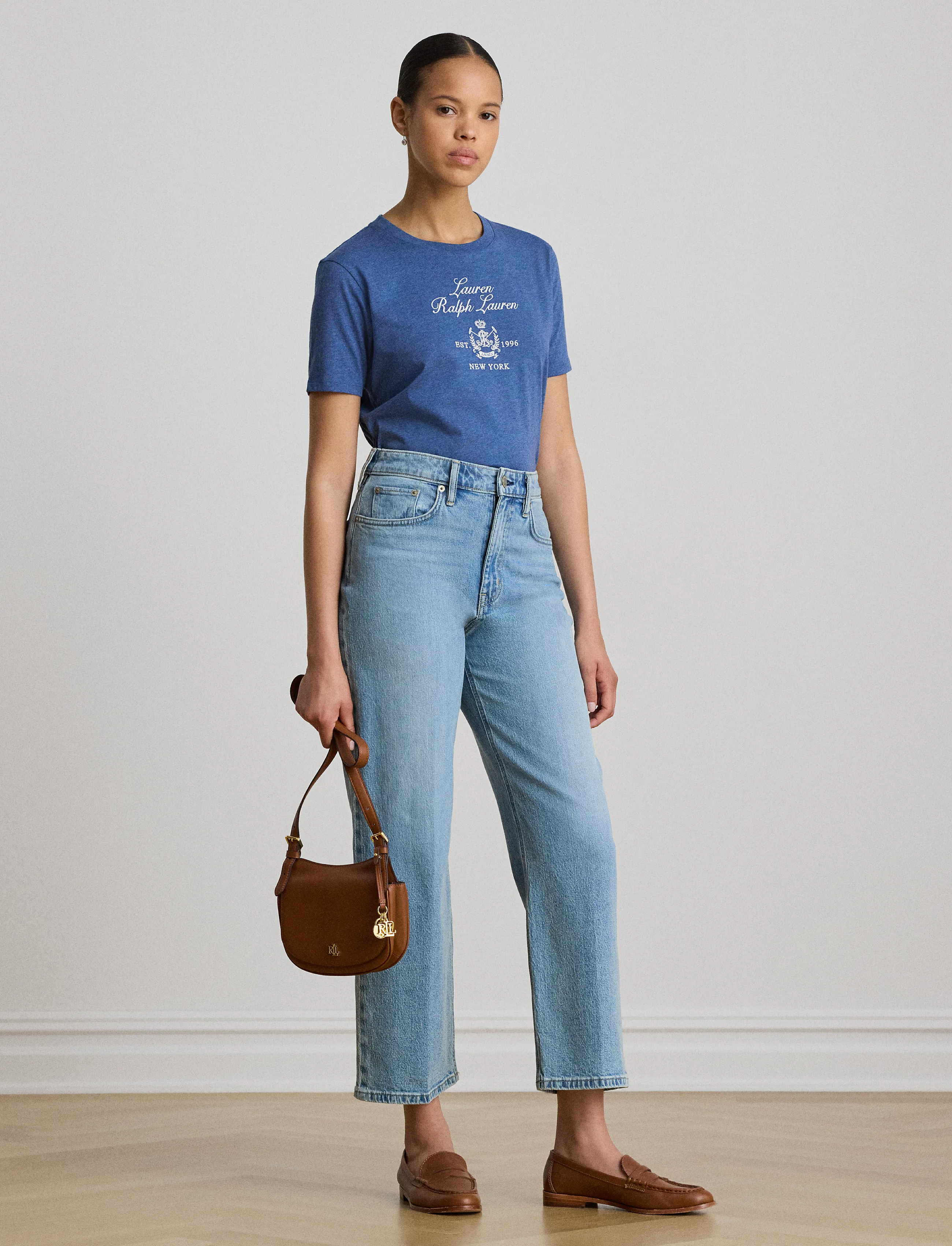 Lauren Ralph Lauren Embroidered-Crest Heathered Jersey Tee blusar dam – bild 8