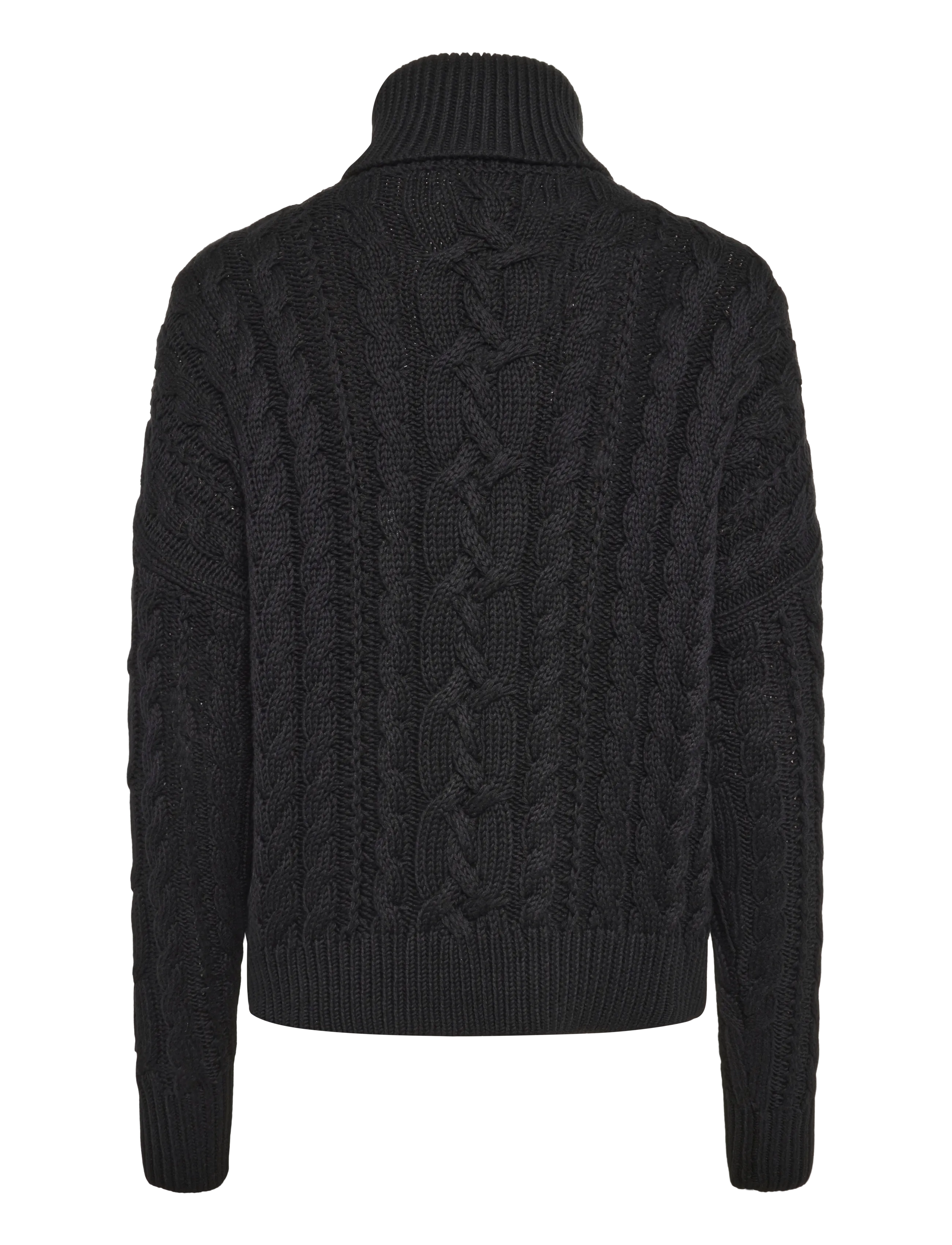 Lauren Ralph Lauren - Cable-Knit Cotton Turtleneck Sweater - džemperi ar augstu apkakli - black - 2