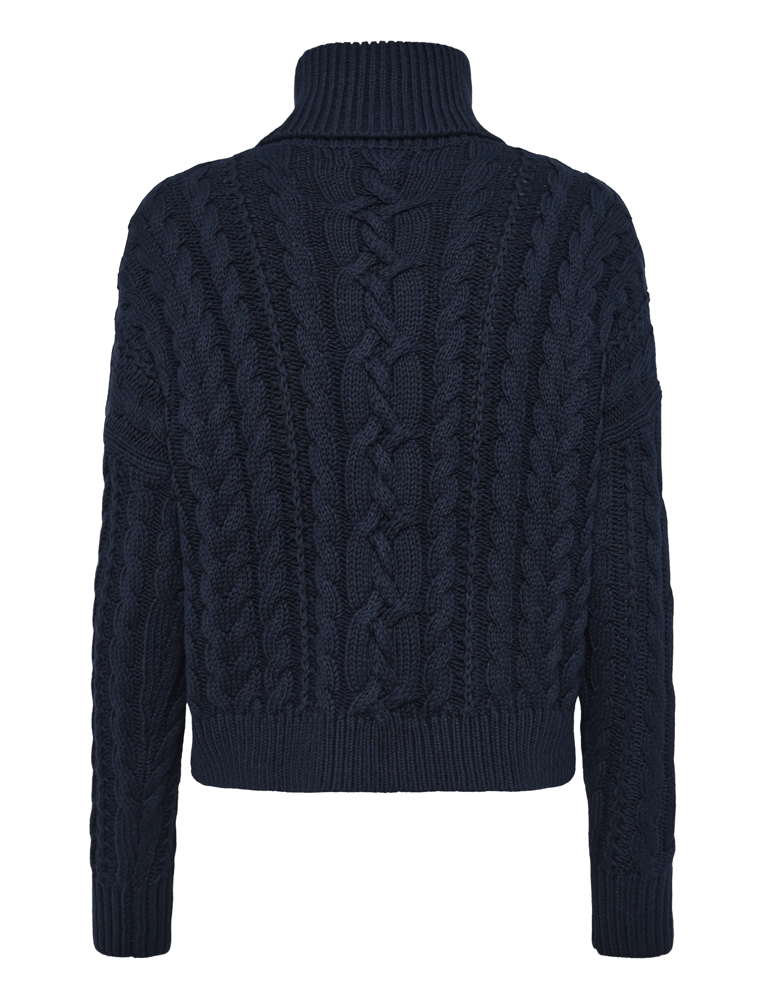 Lauren Ralph Lauren - Cable-Knit Cotton Turtleneck Sweater - rullekraver - lauren navy - 2