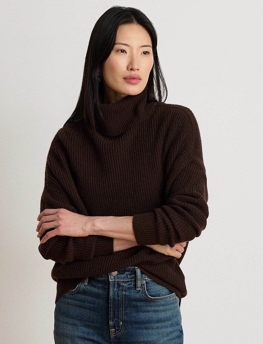 Lauren Ralph Lauren - WOOL CASHMERE-SWEATER-PULLOVER - kashmir - circuit brown - 0