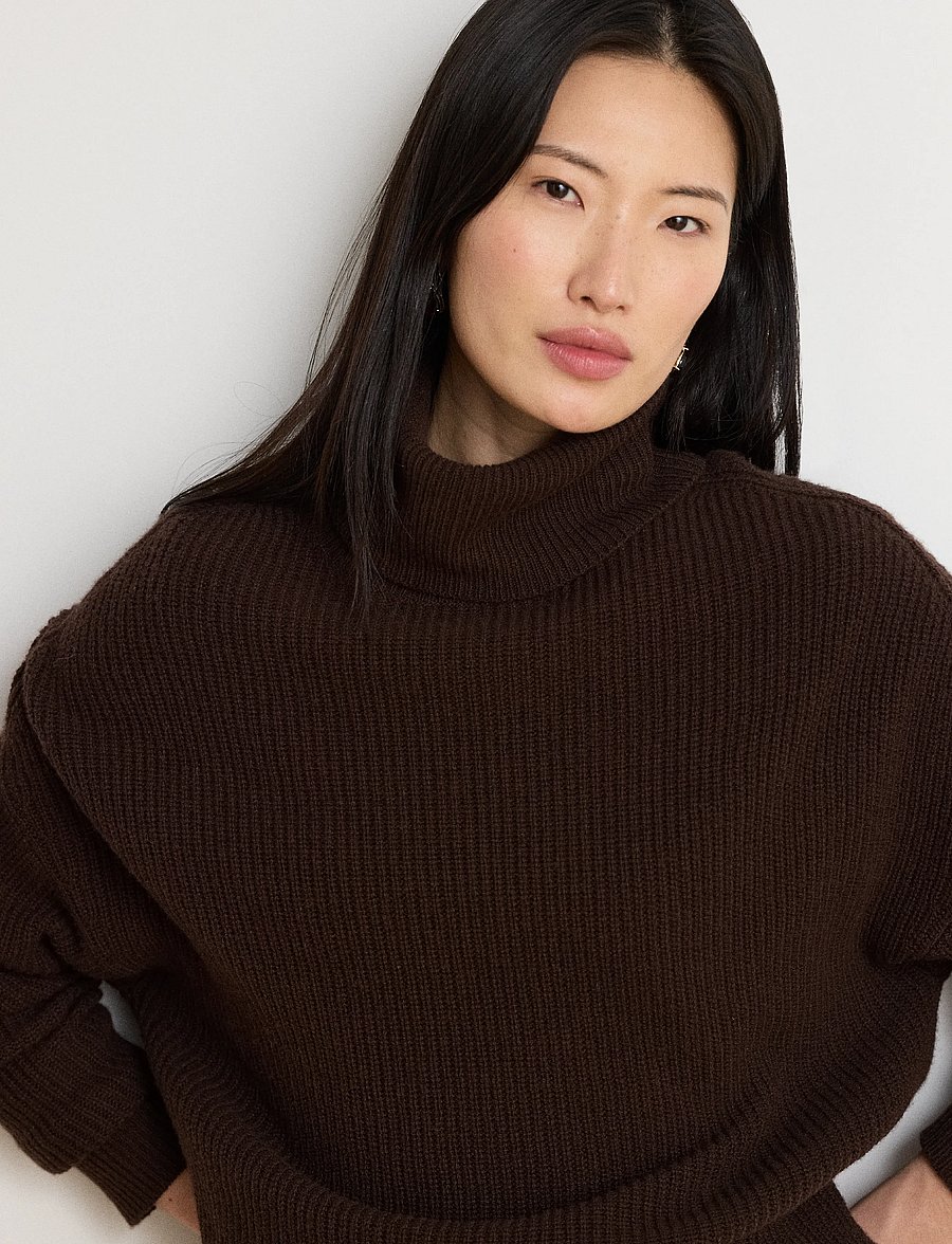 Lauren Ralph Lauren - WOOL CASHMERE-SWEATER-PULLOVER - kashmir - circuit brown - 5