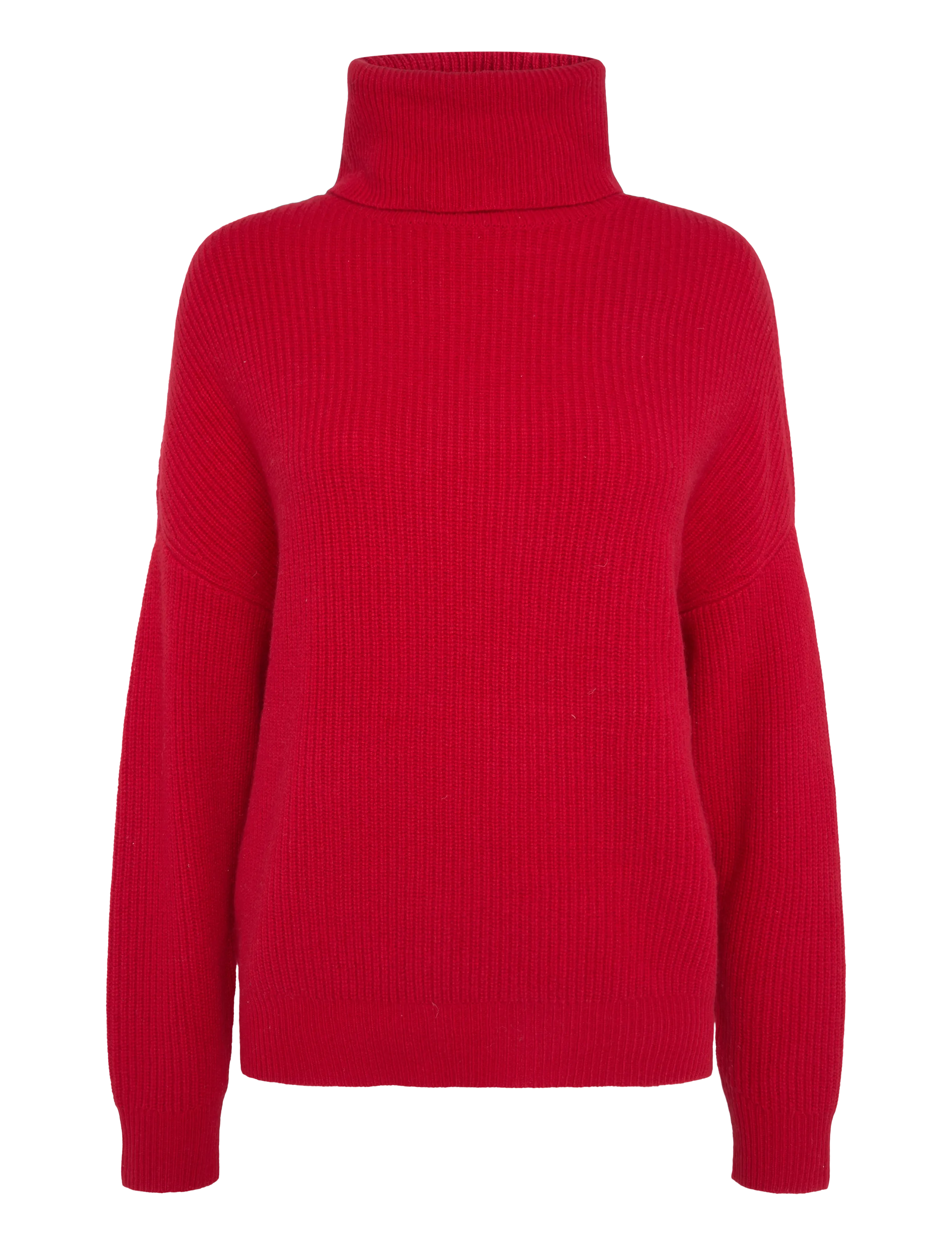 Lauren Ralph Lauren Ribbstickad turtleneck i ull/kashmir - Kontorskläder - RALPH RED / red