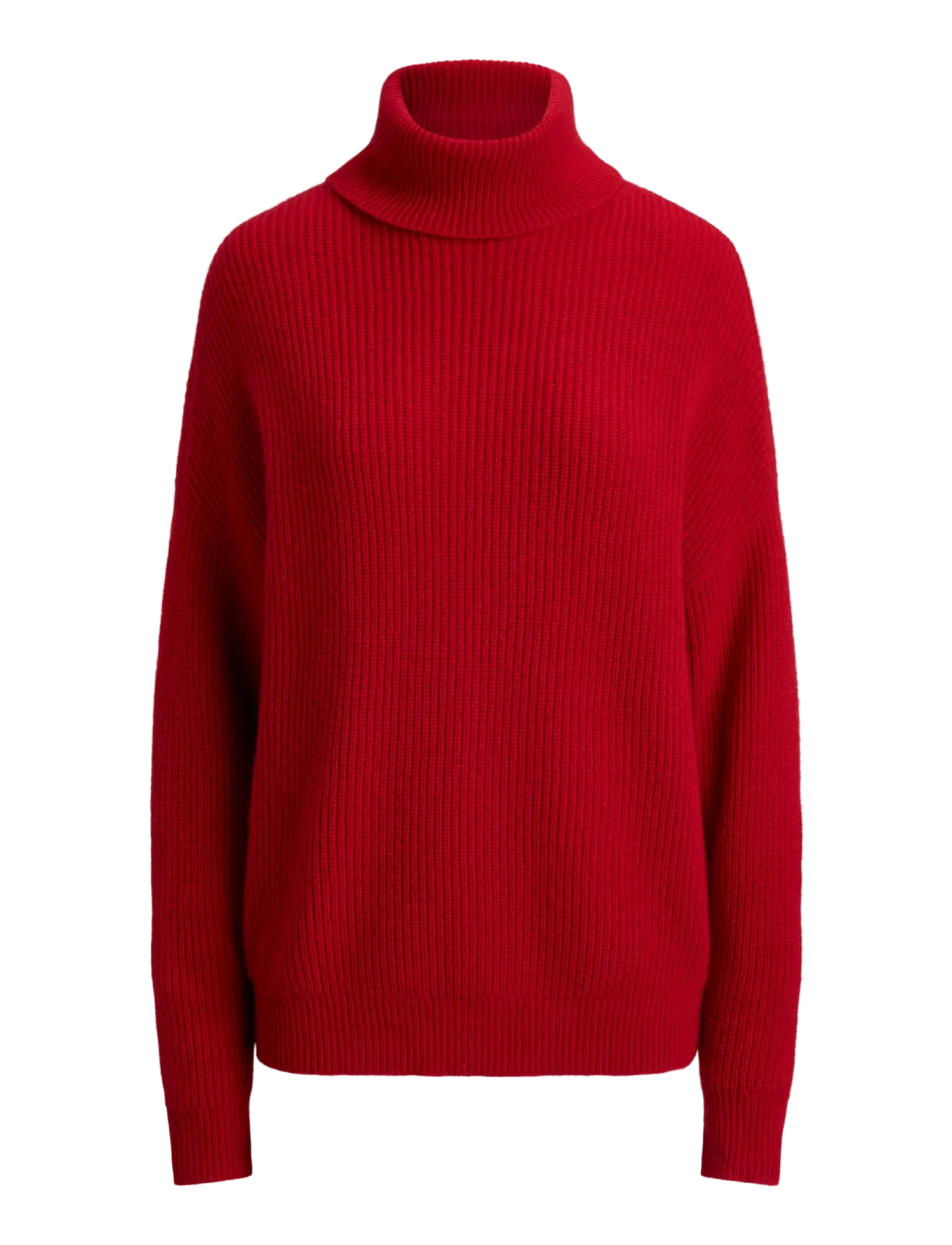 Lauren Ralph Lauren Ribbed Wool-Cashmere Turtleneck Sweater - Riided - RALPH RED / red