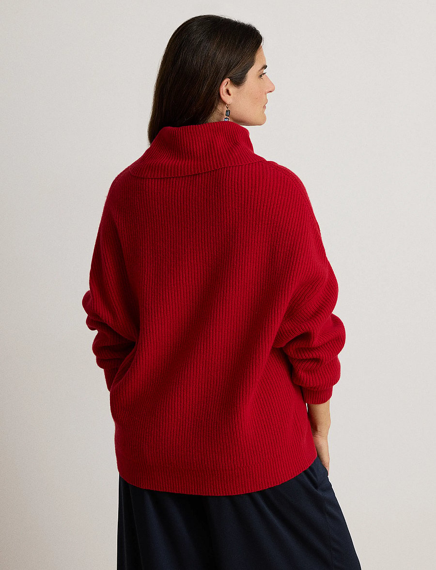 Lauren Ralph Lauren - Ribbed Wool-Cashmere Turtleneck Sweater - kašmiir - ralph red - 3