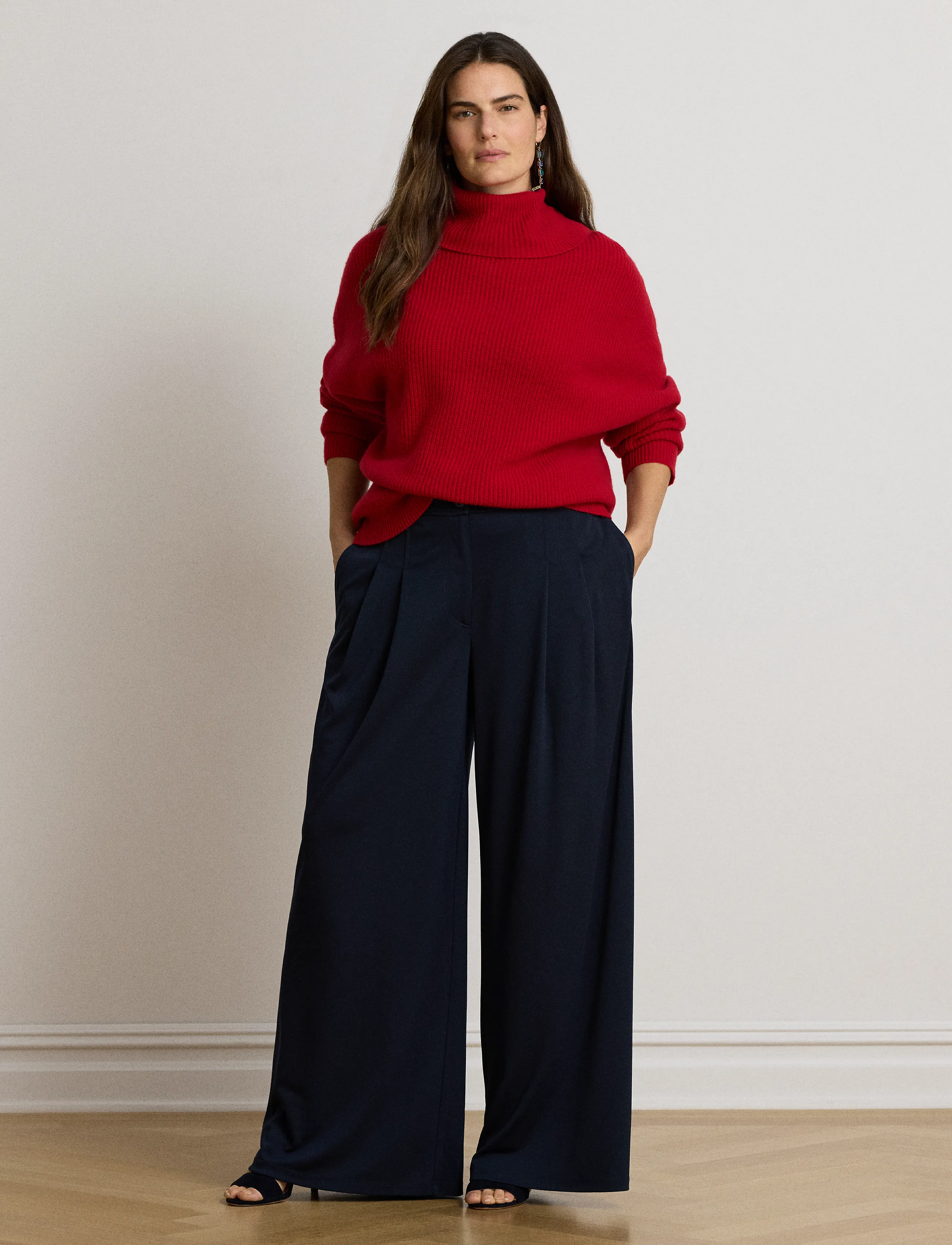 Lauren Ralph Lauren - Ribbed Wool-Cashmere Turtleneck Sweater - kašmiir - ralph red - 4