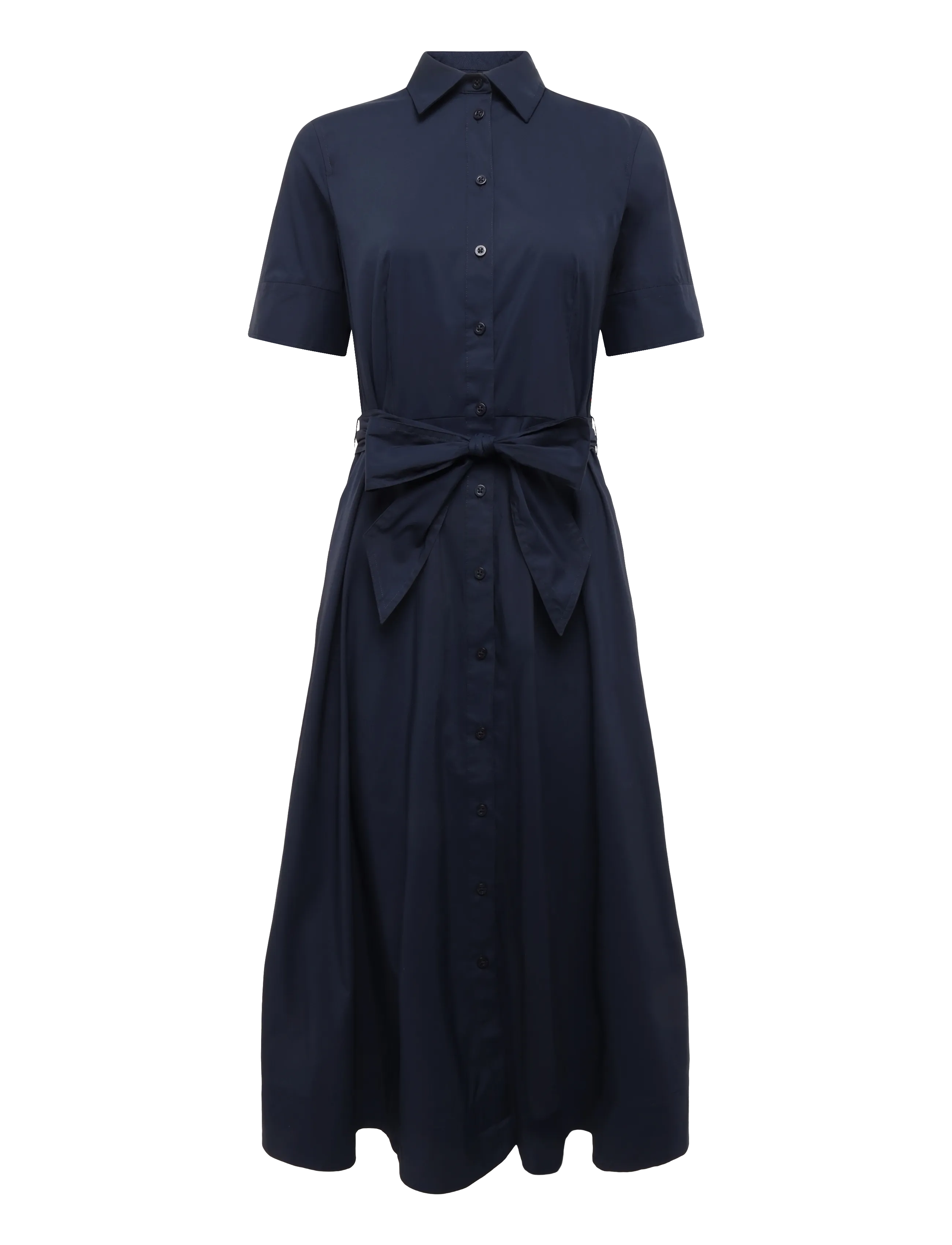 Lauren Ralph Lauren - Belted Stretch-Cotton-Blend Shirtdress - särkkleidid - lauren navy - 1
