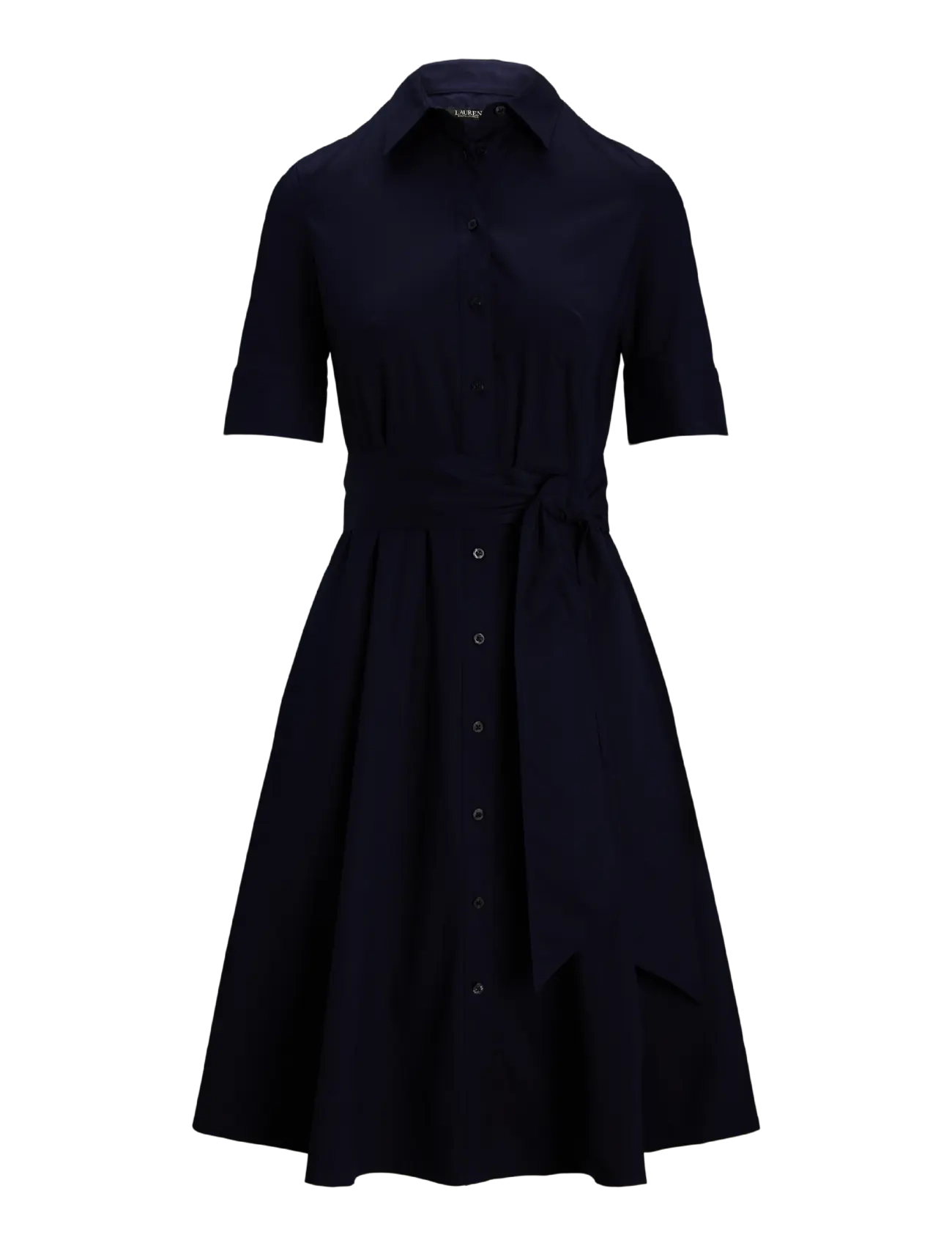 Lauren Ralph Lauren - Belted Stretch-Cotton-Blend Shirtdress - lauren navy - 1