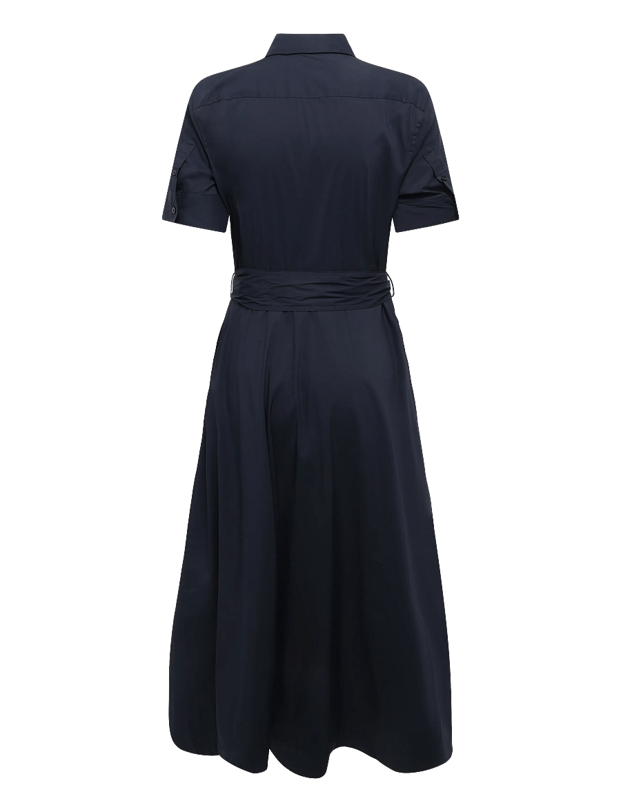 Lauren Ralph Lauren - Belted Stretch-Cotton-Blend Shirtdress - särkkleidid - lauren navy - 2