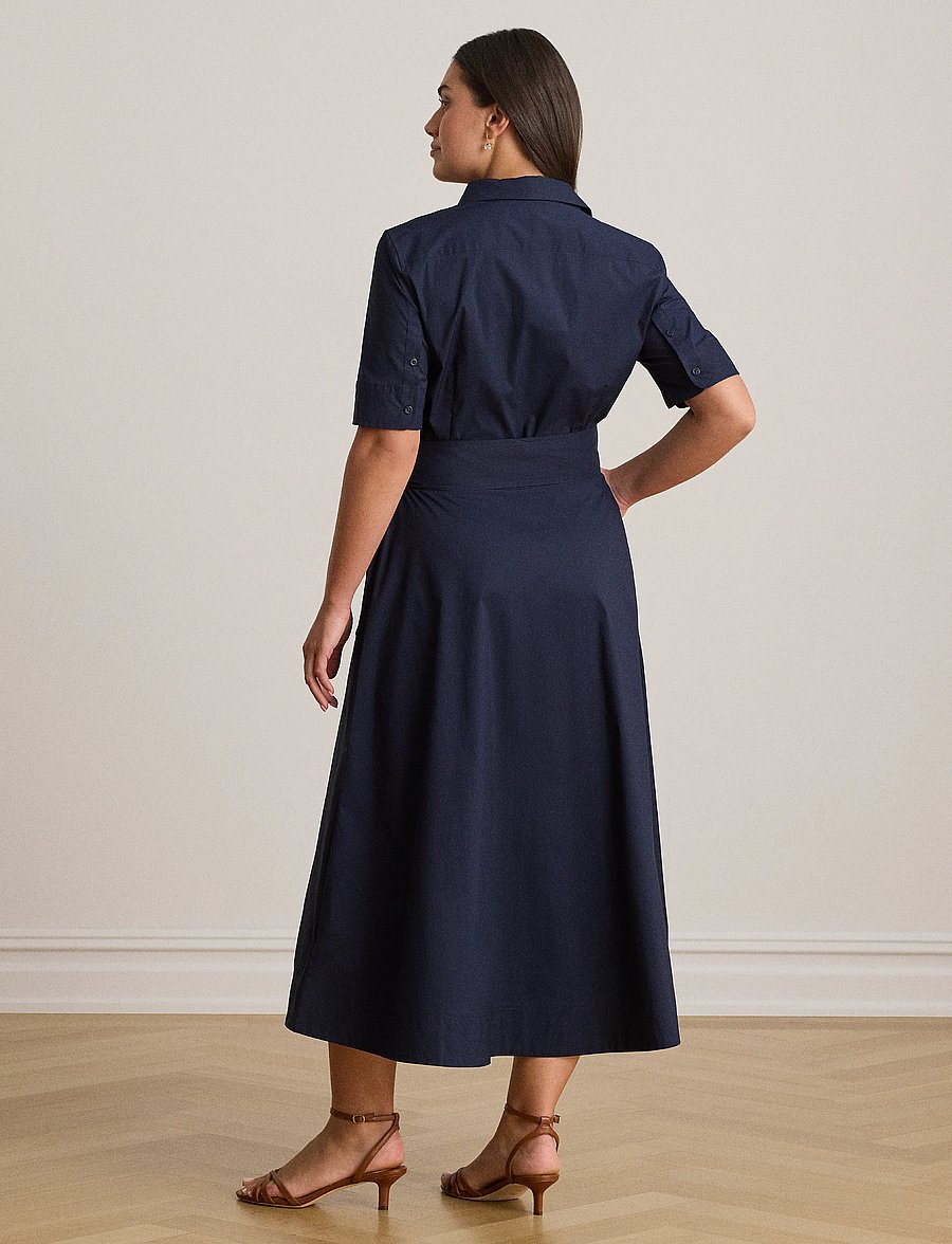 Lauren Ralph Lauren - Belted Stretch-Cotton-Blend Shirtdress - lauren navy - 2