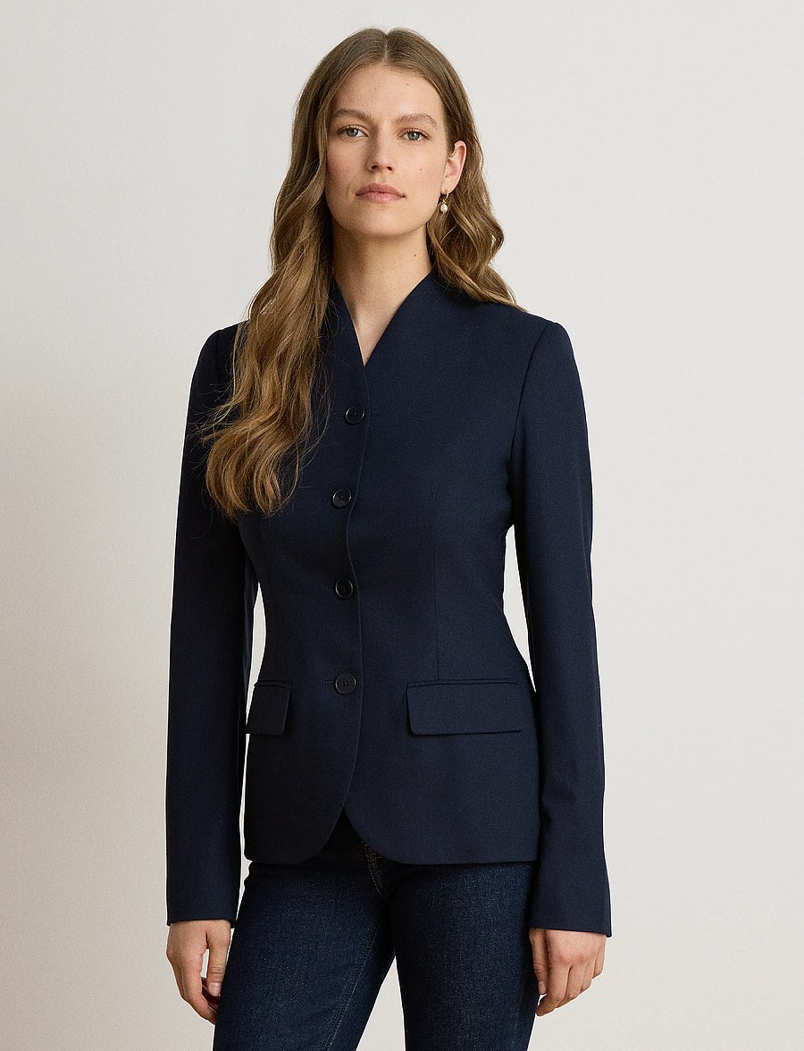 Lauren Ralph Lauren - ST LT WT WOOL CRP-WVN-BLAZER/SPORT - single breasted blazers - lauren navy - 2