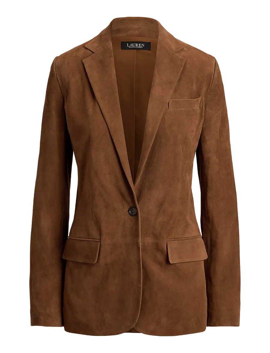 Lauren Ralph Lauren - Goat-Suede Blazer - enkeltradede blazere - light tobacco - 1
