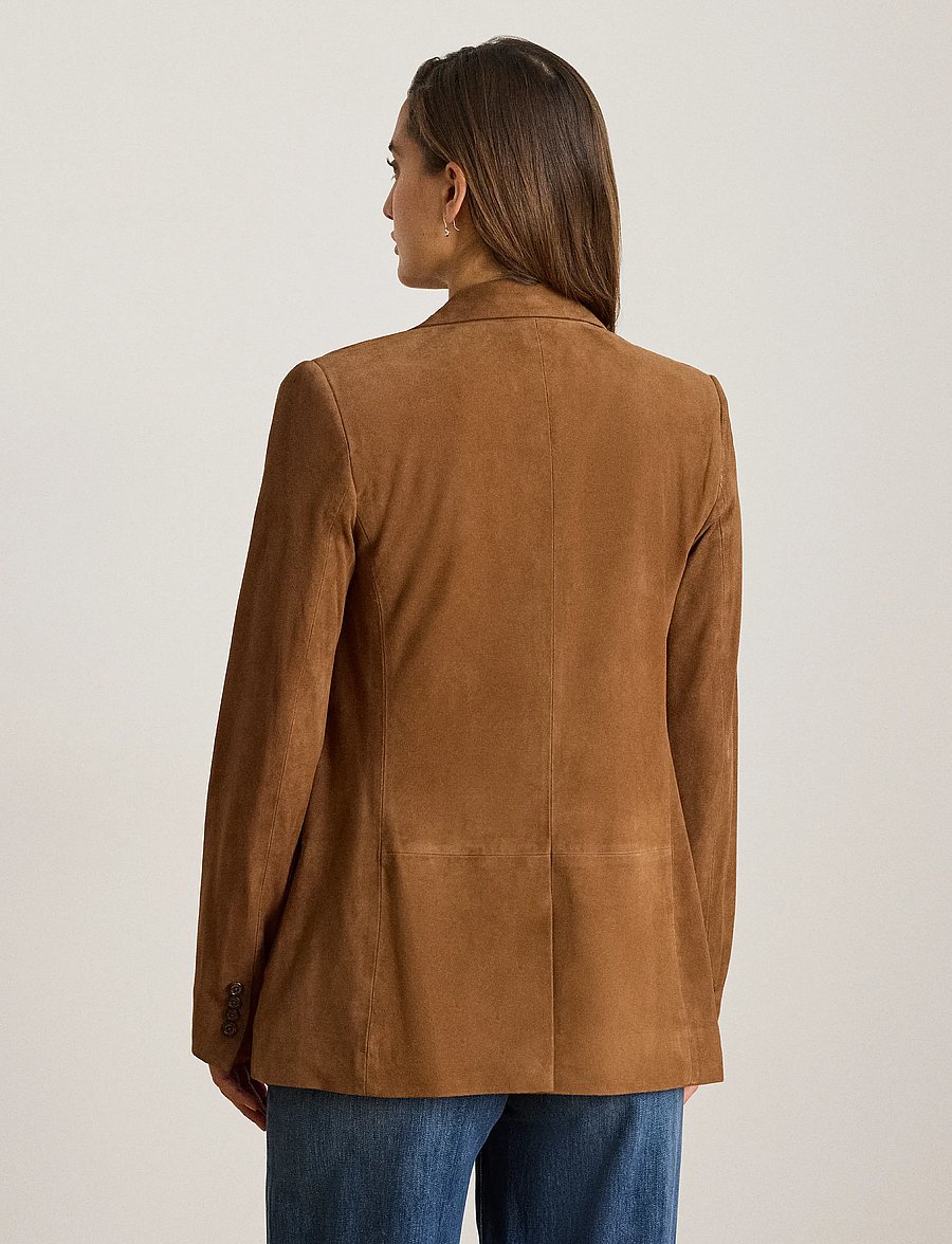 Lauren Ralph Lauren - Goat-Suede Blazer - enkeltradede blazere - light tobacco - 2