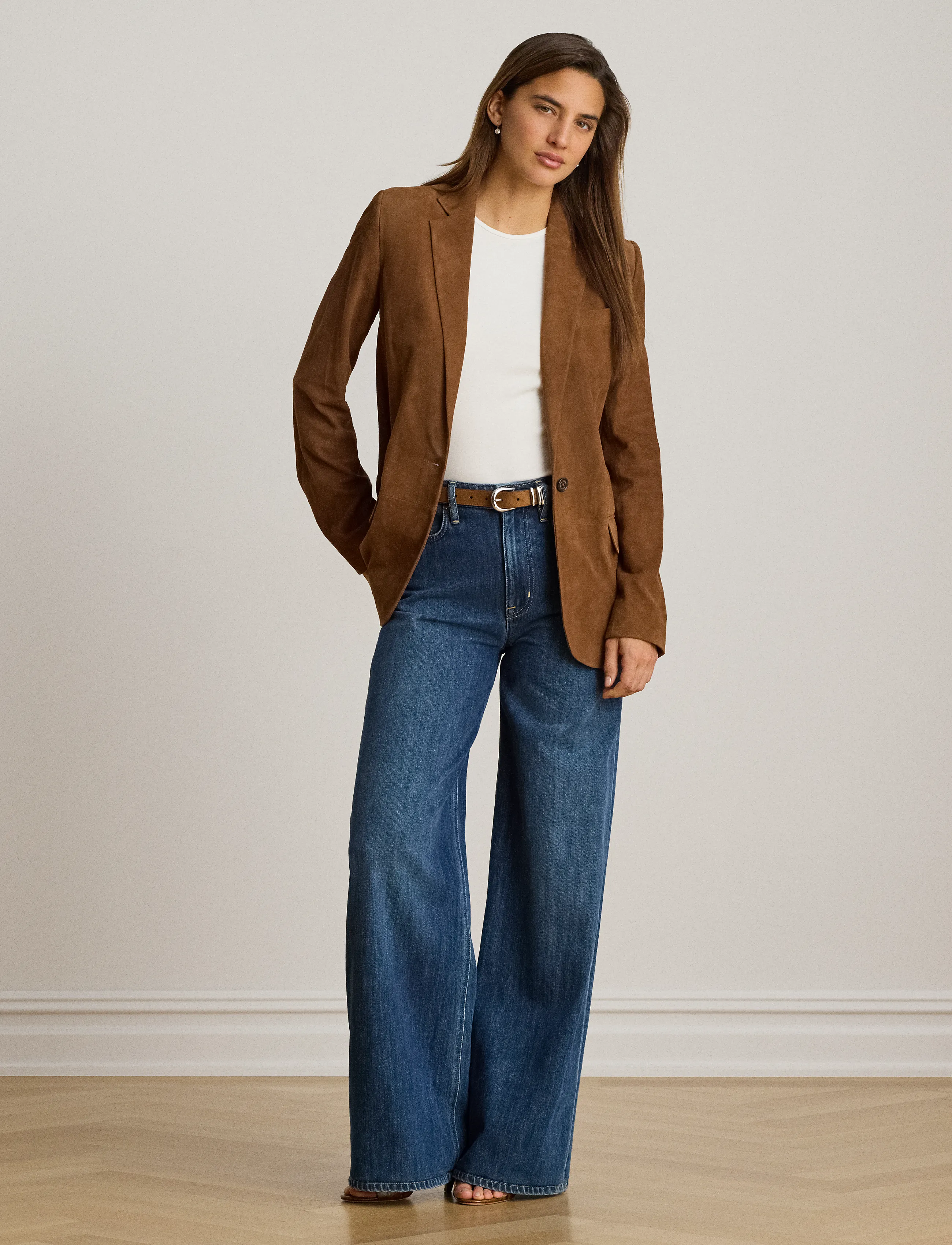 Lauren Ralph Lauren - Goat-Suede Blazer - enkeltradede blazere - light tobacco - 3