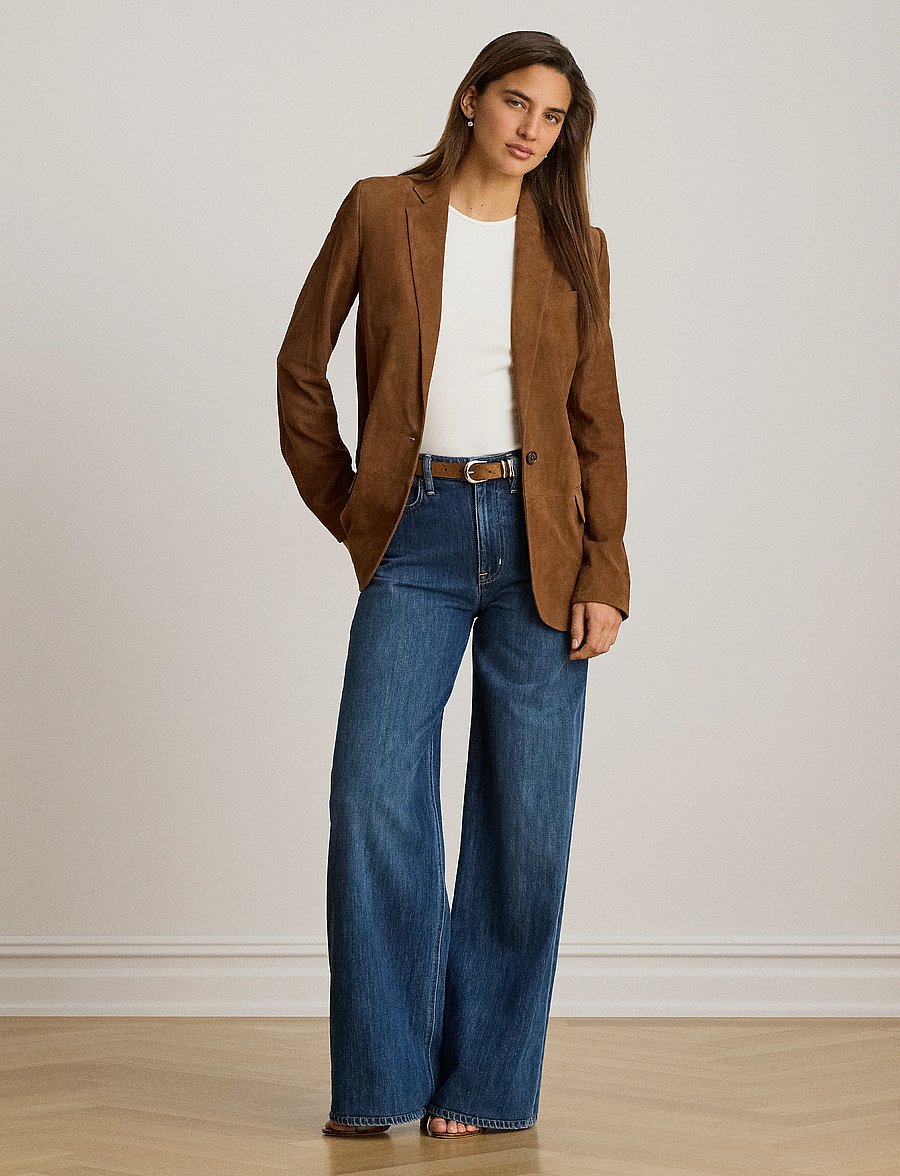 Lauren Ralph Lauren - Goat-Suede Blazer - enkeltradede blazere - light tobacco - 3
