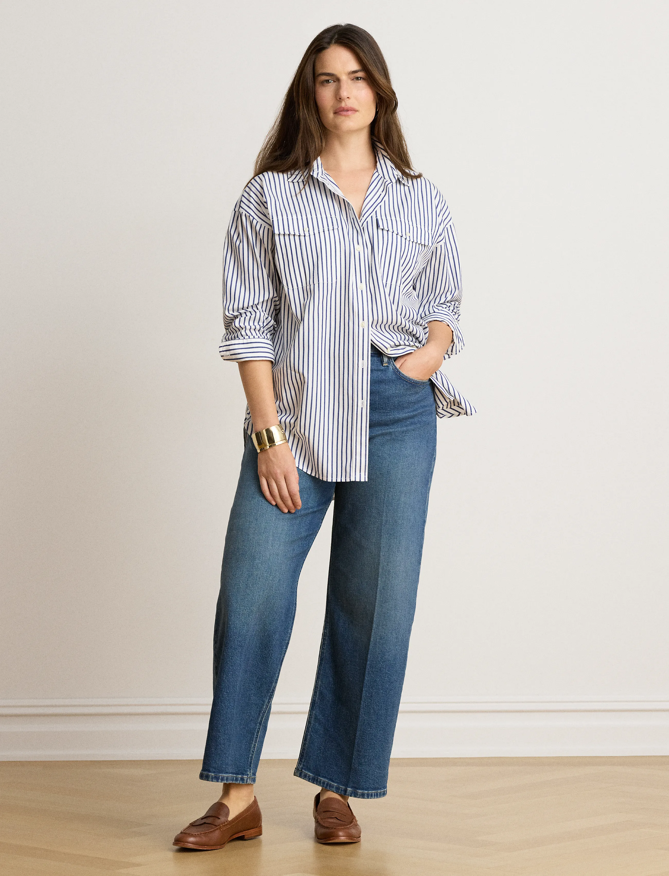 Lauren Ralph Lauren - High-Rise Relaxed Straight Jean - atlantic blue was - 4