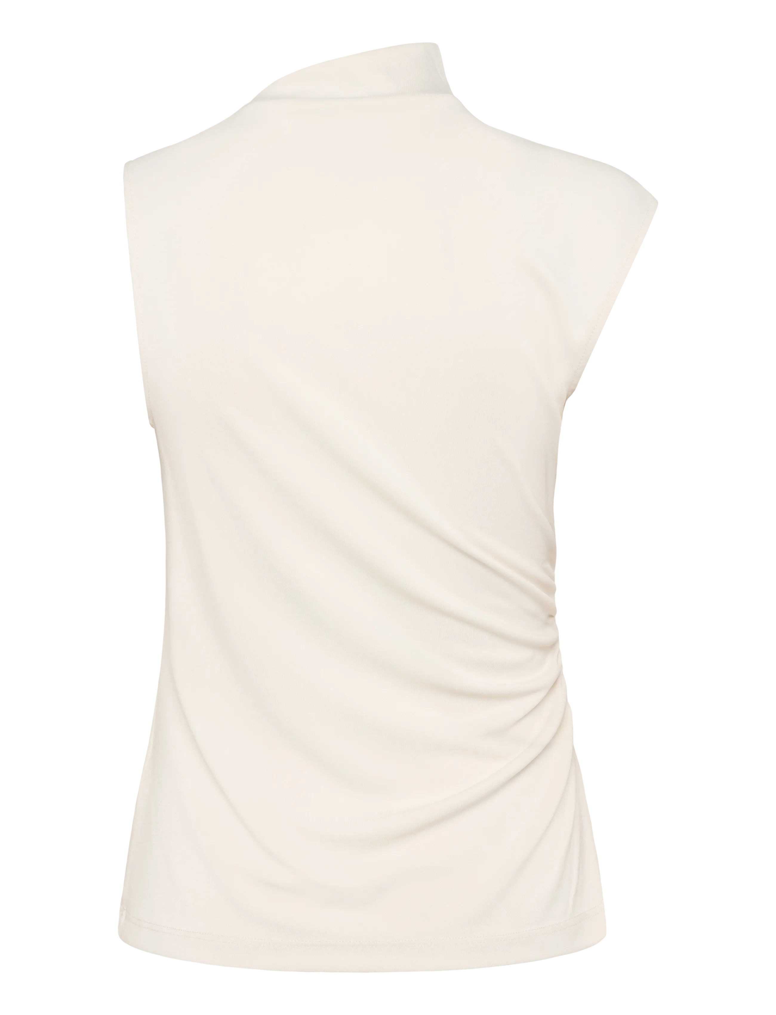 Lauren Ralph Lauren - Shirred Stretch Jersey Mockneck Top - topid ja varrukateta alussärgid - mascarpone cream - 2