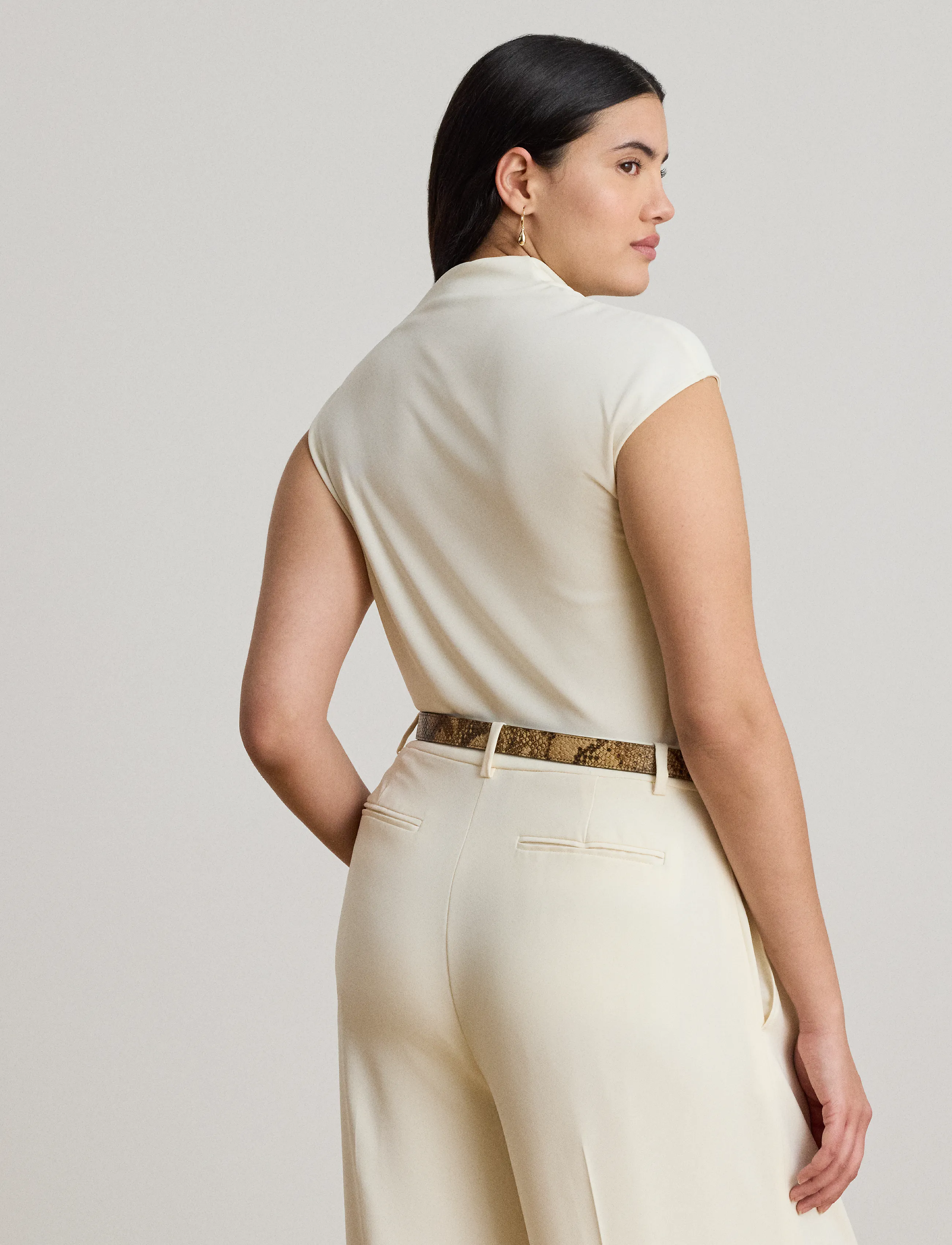 Lauren Ralph Lauren Shirred Stretch Jersey Mockneck Top toppar & linnen dam – bild 8