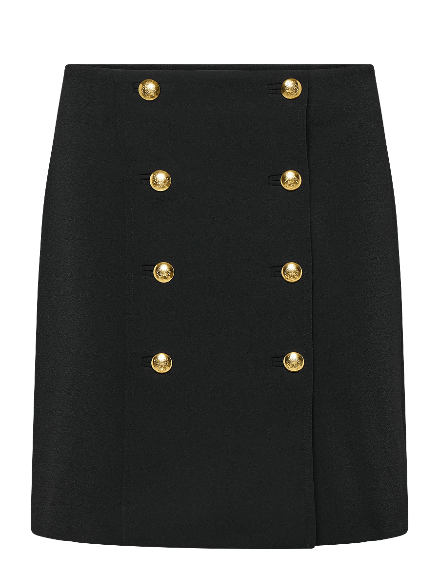 Lauren Ralph Lauren - Double-Breasted Sablé Wrap Miniskirt - svārki ar pārlikumu - black - 1