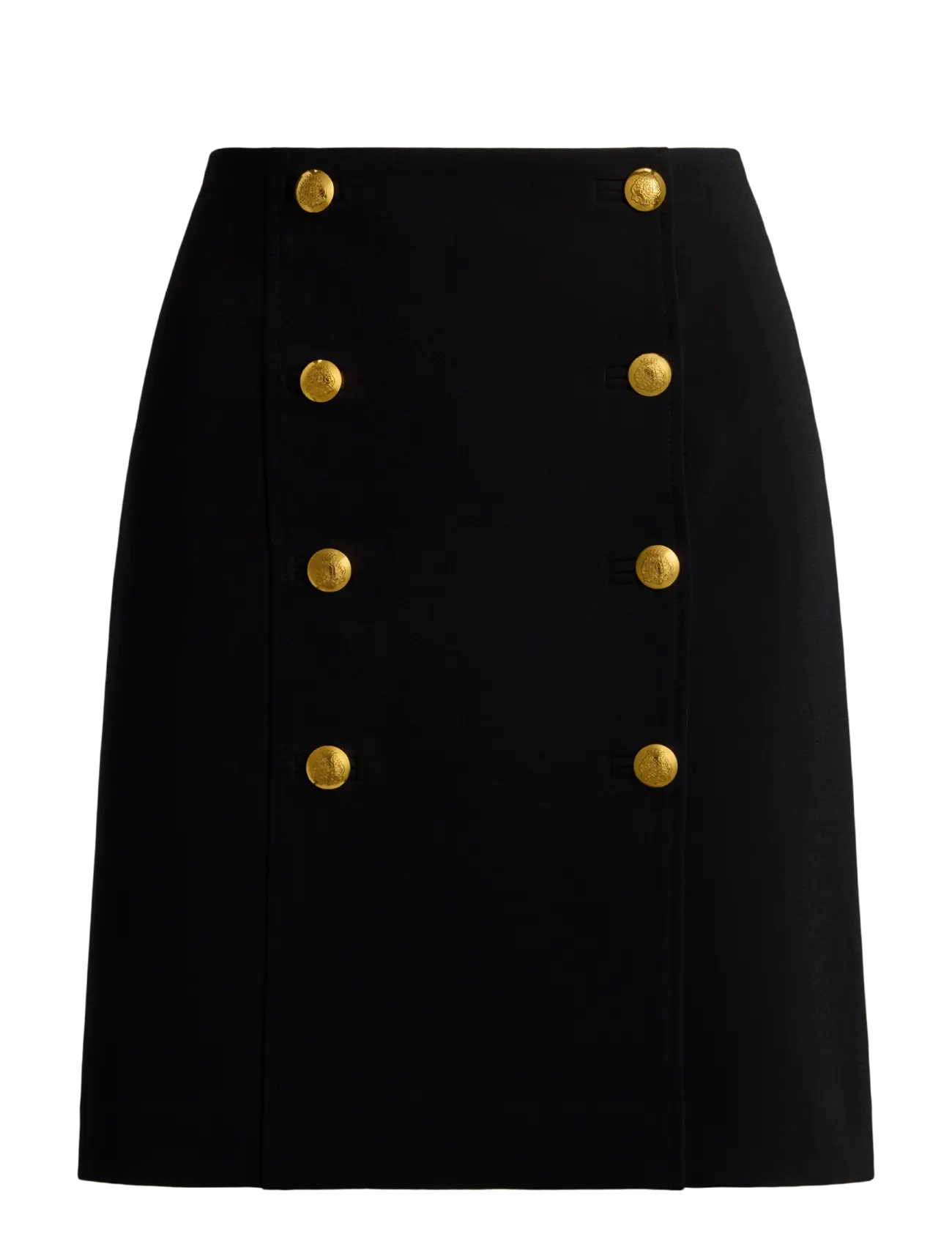Lauren Ralph Lauren Double-Breasted Sablé Wrap Miniskirt - Wickelröcke - BLACK / black
