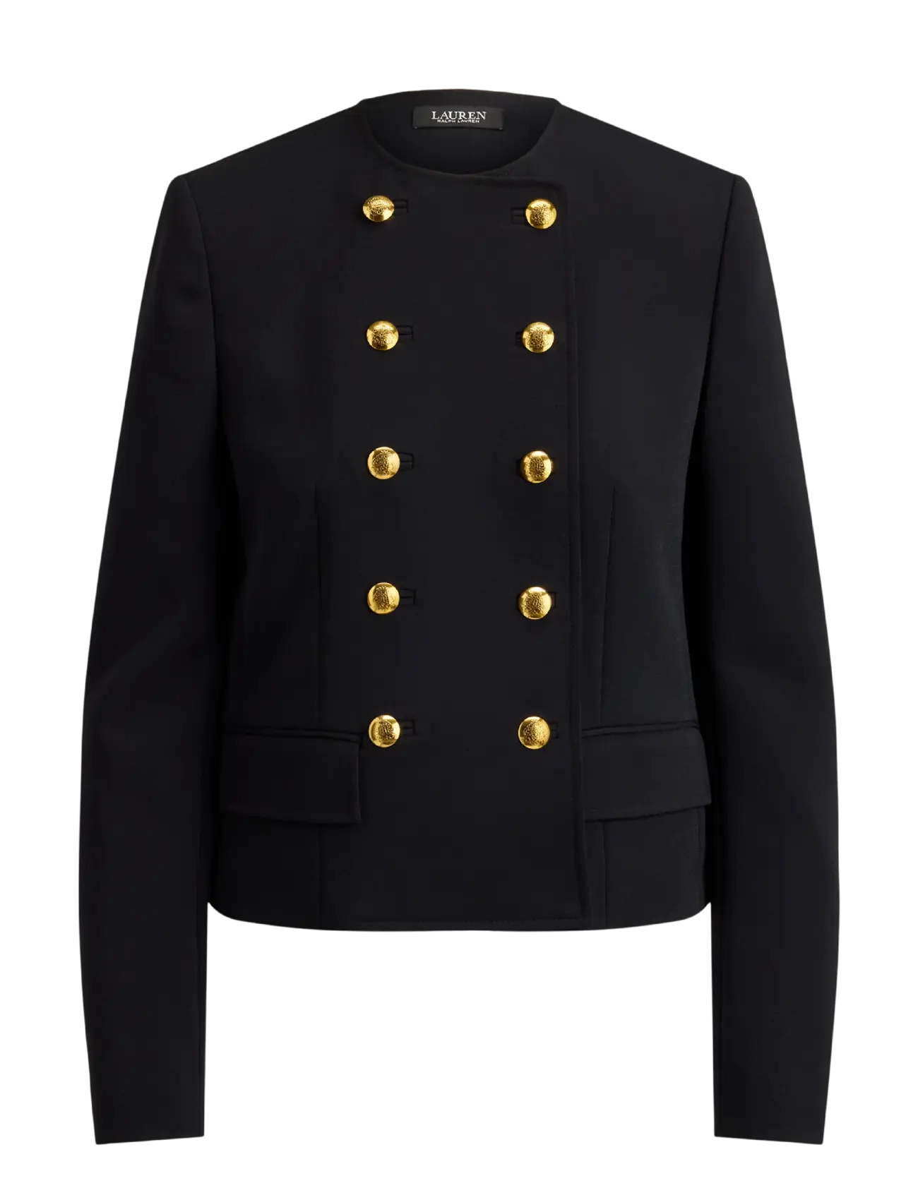 Lauren Ralph Lauren Double-Breasted Sablé Crepe Jacket - Double breasted blazers - BLACK / black