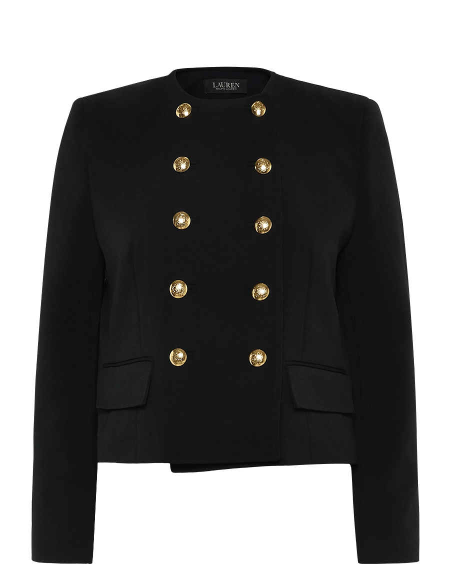 Lauren Ralph Lauren - Double-Breasted Sablé Crepe Jacket - zweireihige blazer - black - 1