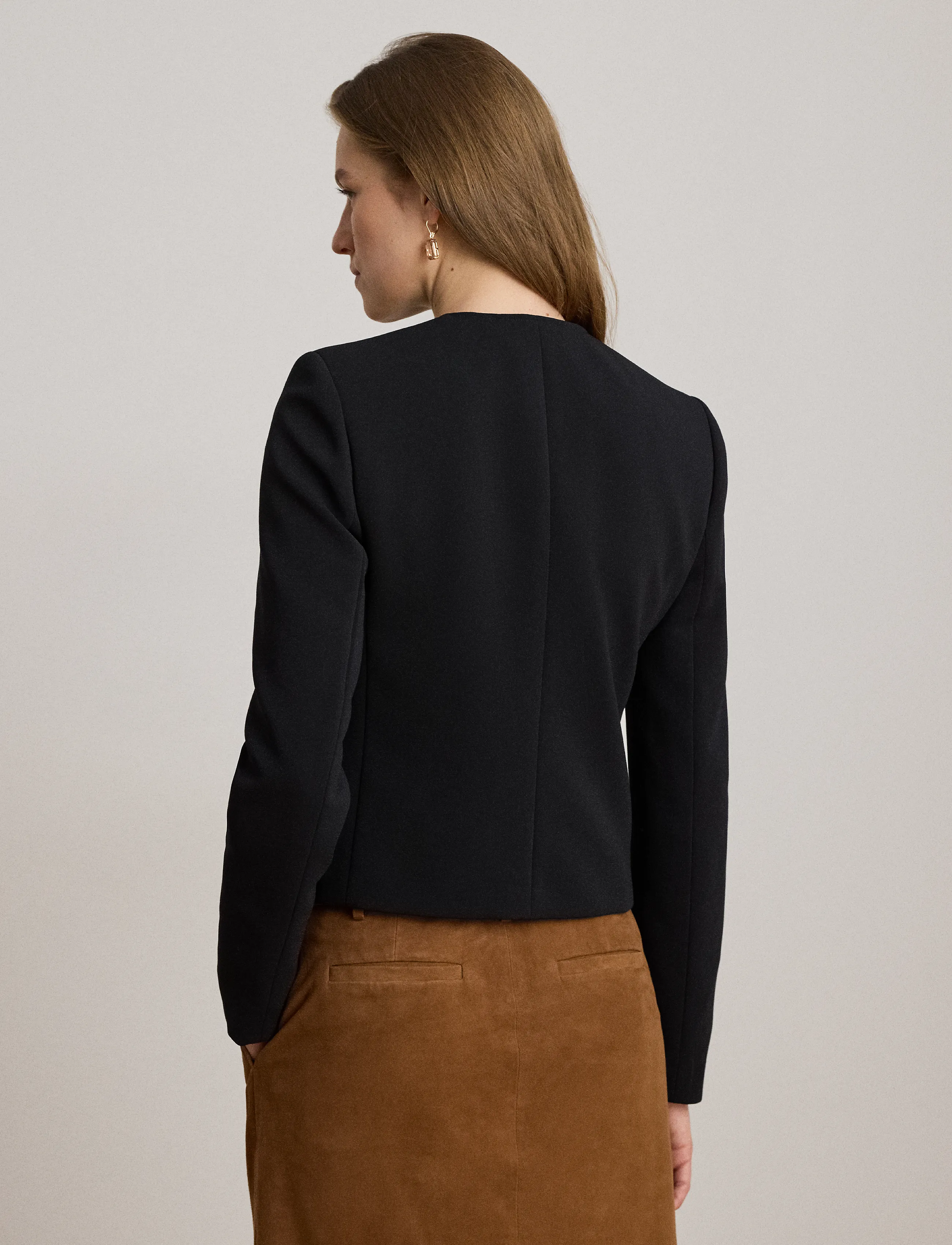 Lauren Ralph Lauren - Double-Breasted Sablé Crepe Jacket - blazers à double boutonnage - black - 2