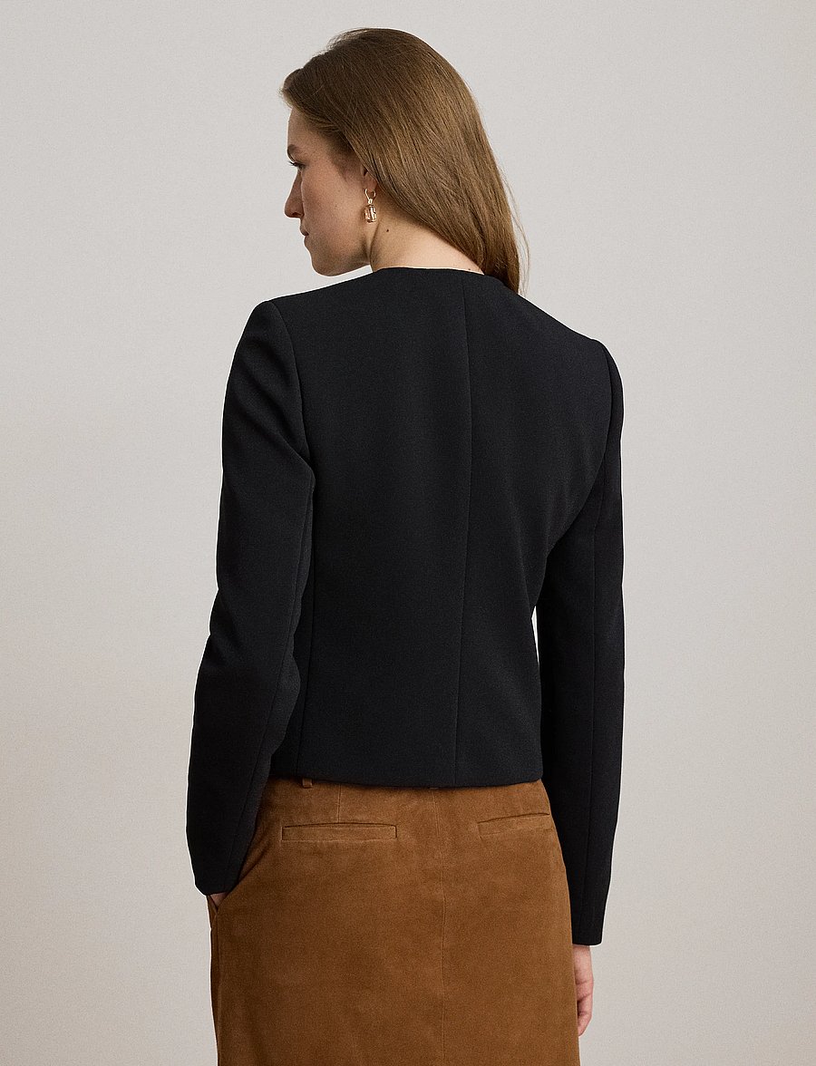 Lauren Ralph Lauren - Double-Breasted Sablé Crepe Jacket - blazers à double boutonnage - black - 2