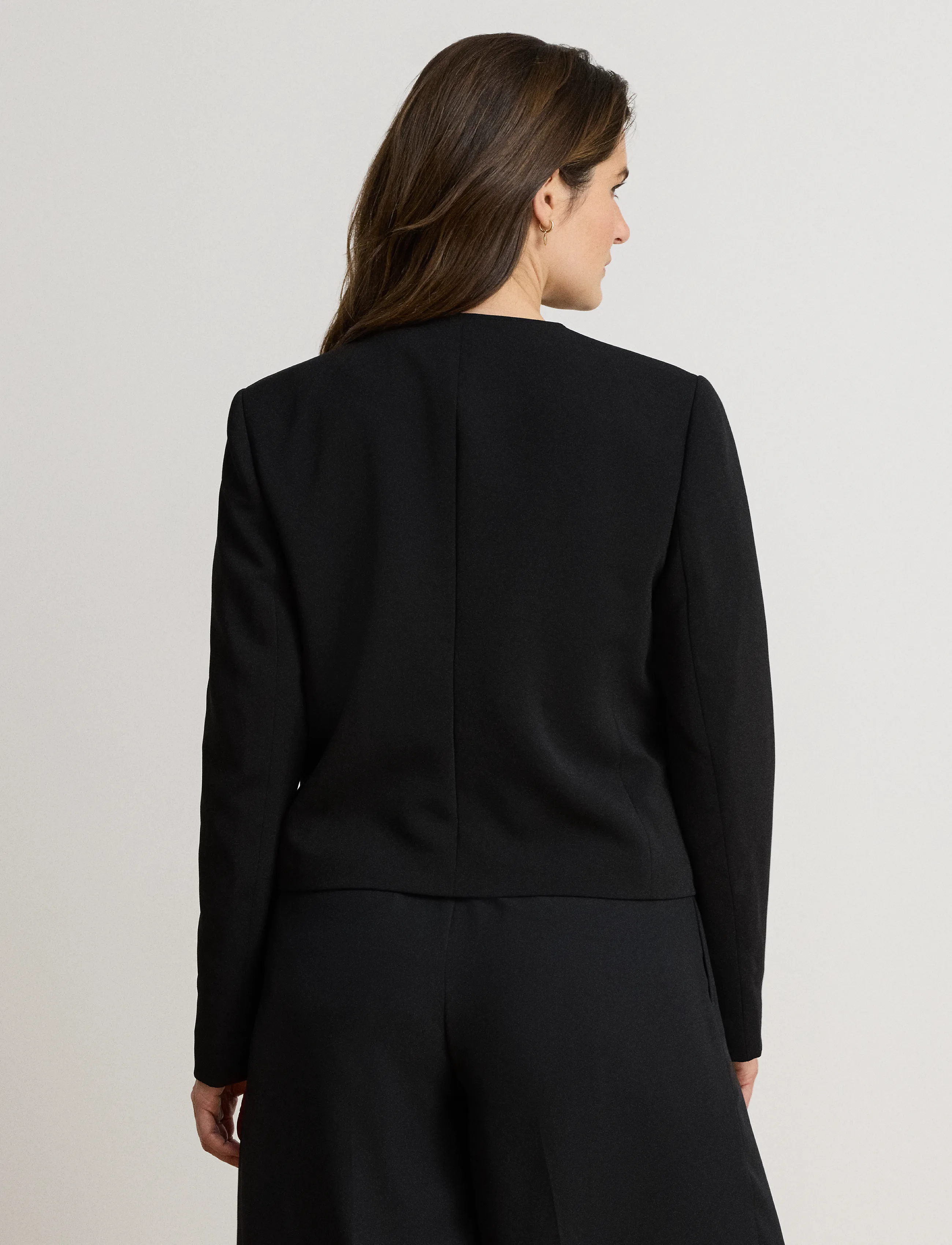 Lauren Ralph Lauren - Double-Breasted Sablé Crepe Jacket - blazers à double boutonnage - black - 5