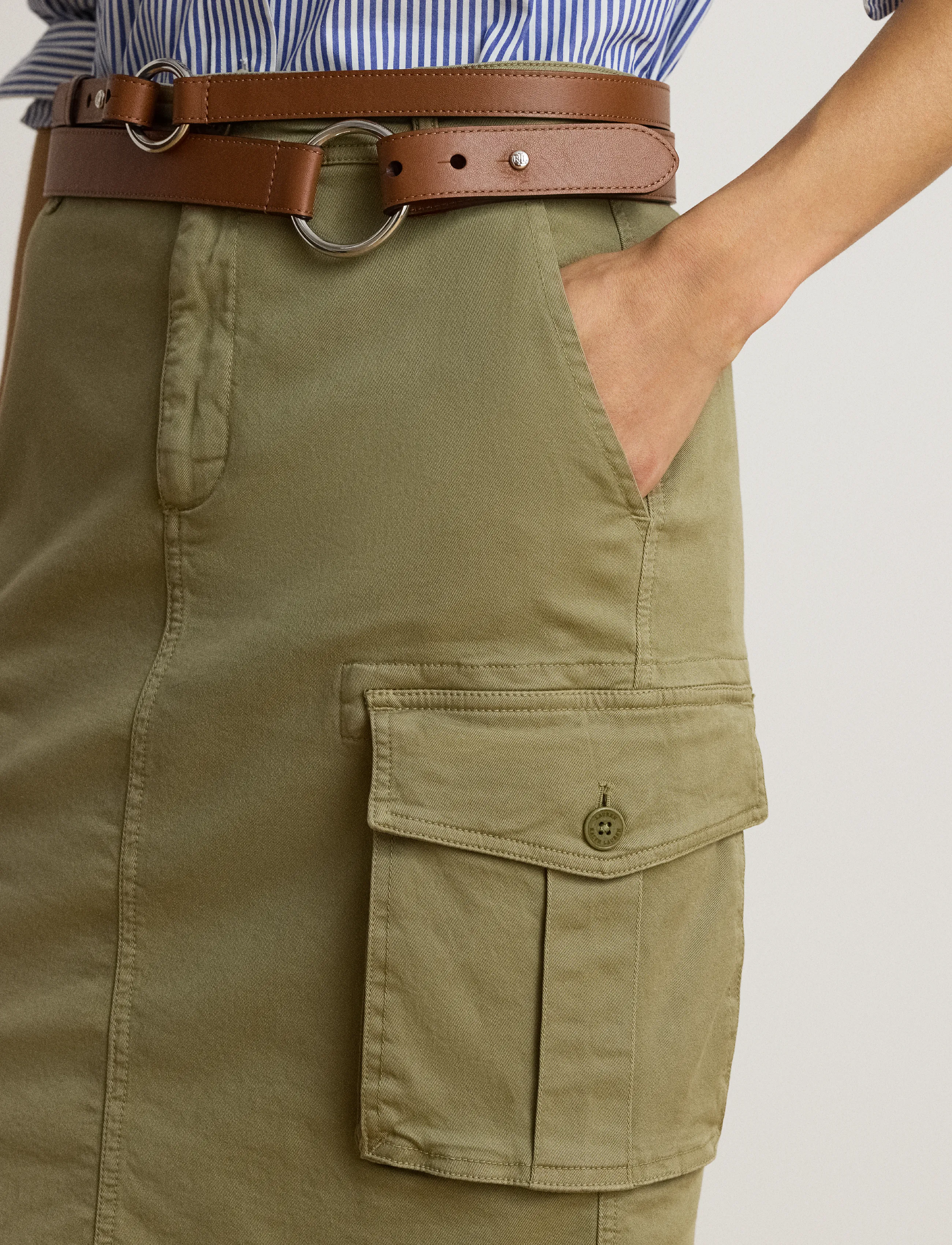 Lauren Ralph Lauren Stretch Chino Cargo Pencil Skirt midikjolar dam – bild 5