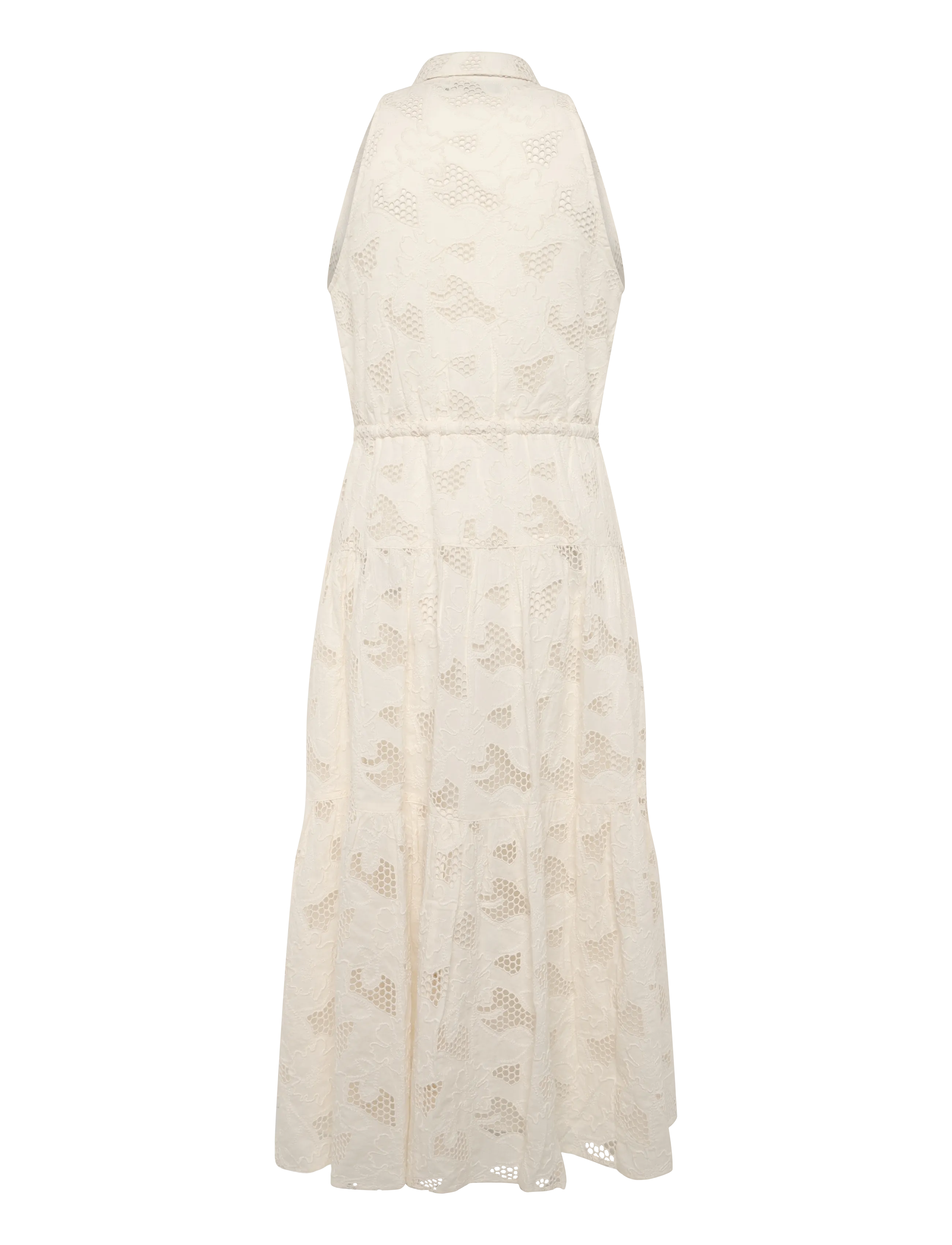 Lauren Ralph Lauren - Floral-Eyelet Voile Tiered Shirtdress - marškinių tipo suknelės - mascarpone cream - 2
