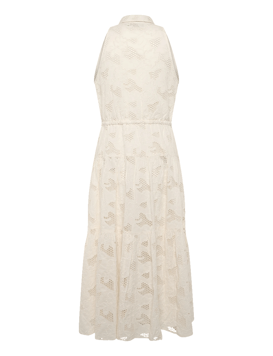Lauren Ralph Lauren - Floral-Eyelet Voile Tiered Shirtdress - marškinių tipo suknelės - mascarpone cream - 2