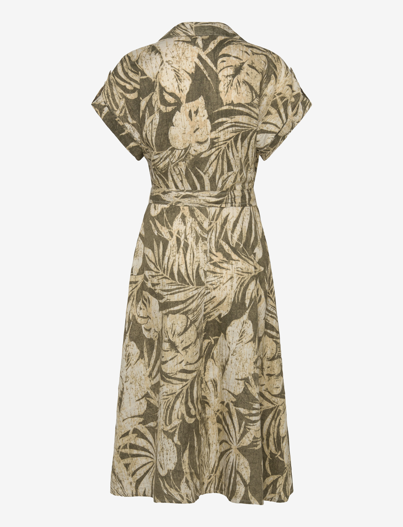 Lauren Ralph Lauren - Palm-Frond-Print Linen Camp Shirtdress - hemdkleider - olive multi - 1