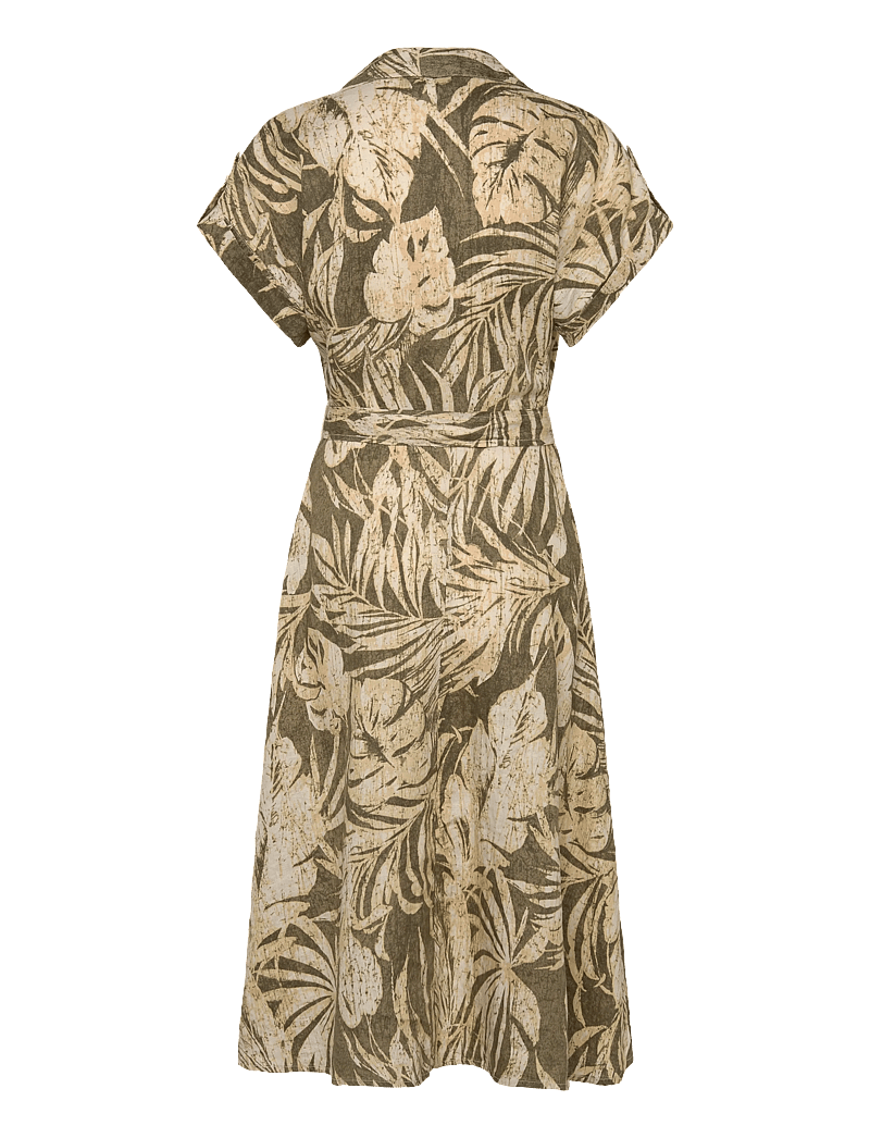 Lauren Ralph Lauren - Palm-Frond-Print Linen Camp Shirtdress - hemdkleider - olive multi - 1