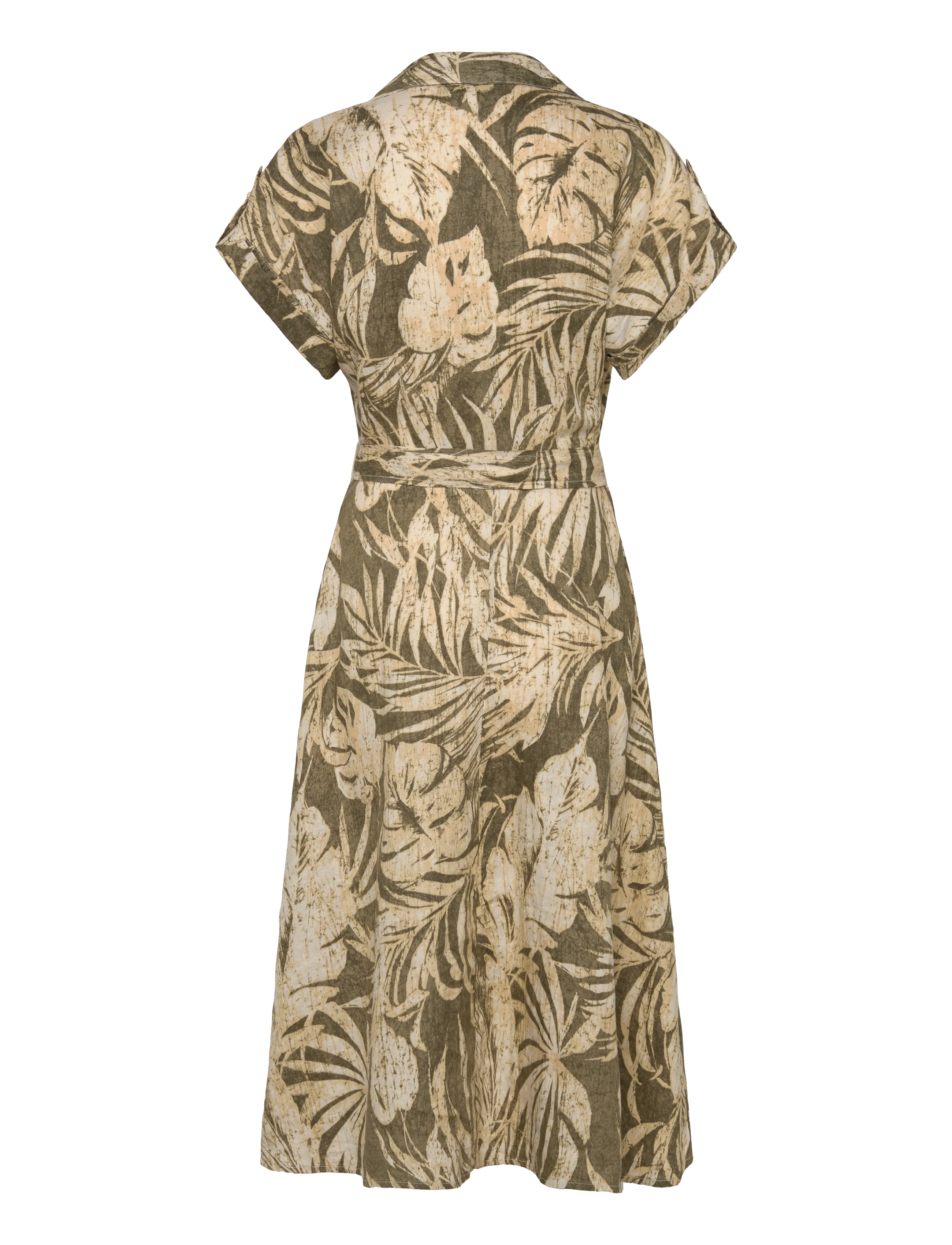 Lauren Ralph Lauren - Palm-Frond-Print Linen Camp Shirtdress - hemdkleider - olive multi - 1