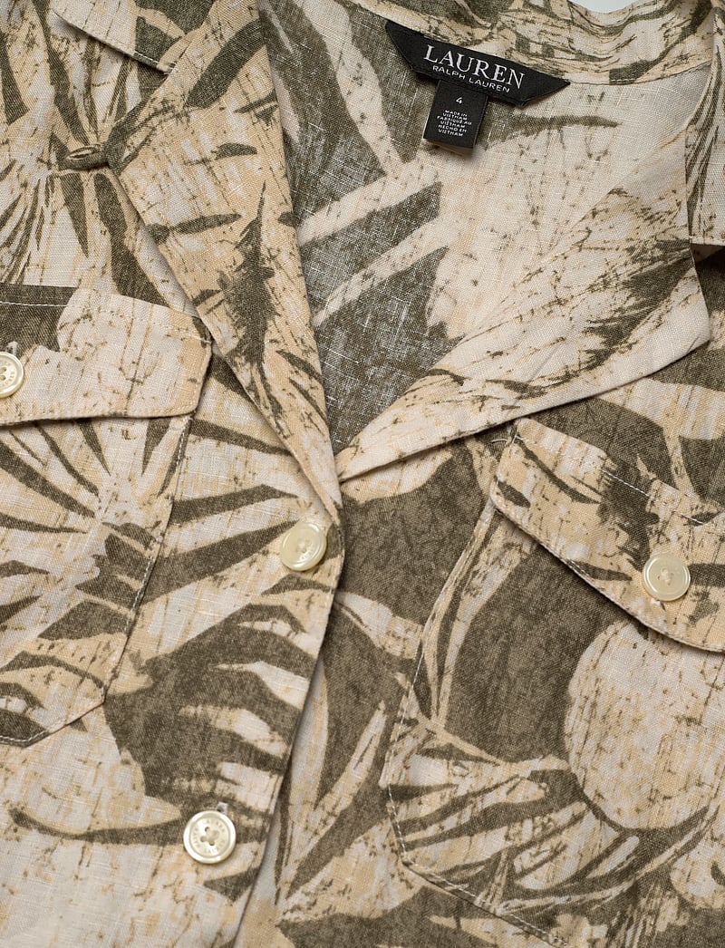 Lauren Ralph Lauren - Palm-Frond-Print Linen Camp Shirtdress - hemdkleider - olive multi - 2