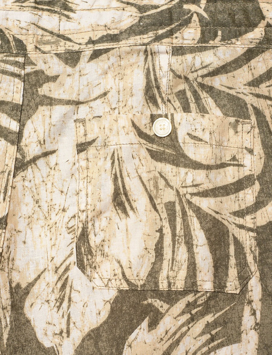 Lauren Ralph Lauren - Palm-Frond-Print Linen Wide-Leg Pant - hørbukser - olive multi - 4