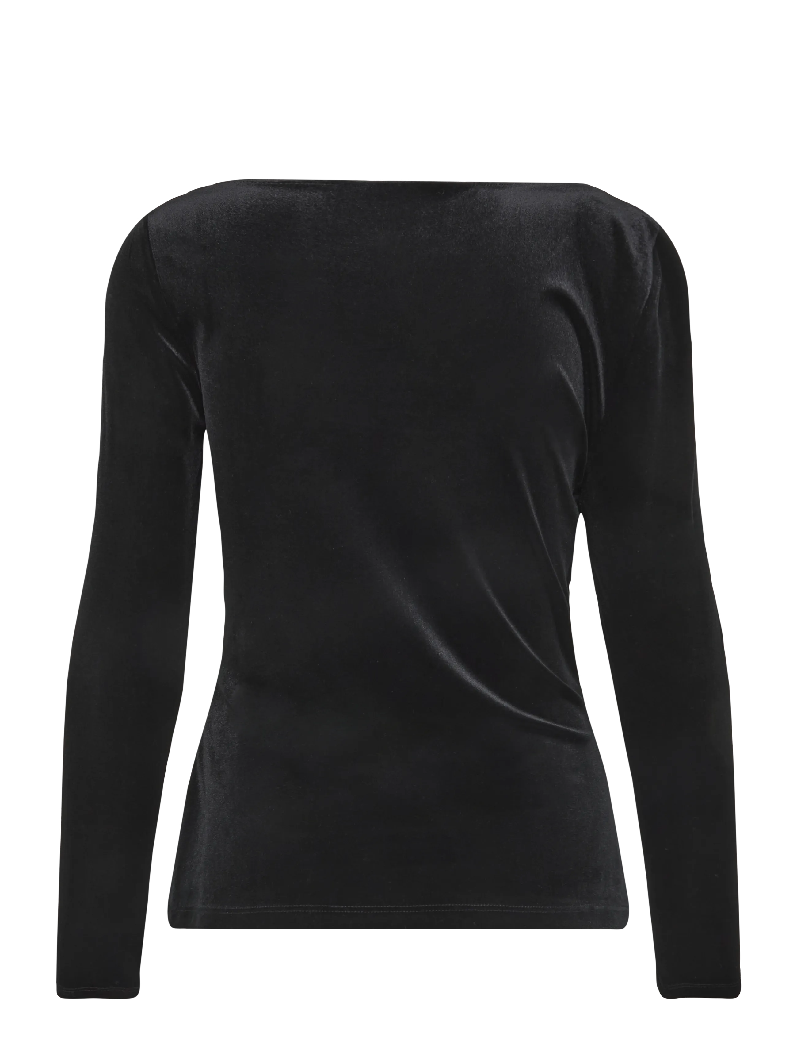 Lauren Ralph Lauren - Pleated Velvet Asymmetrical Top - black velvet - 3