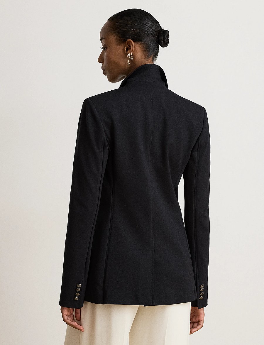 Lauren Ralph Lauren - Rhinestone-Bullion Stretch Ponte Blazer - enkeltradede blazere - black - 3