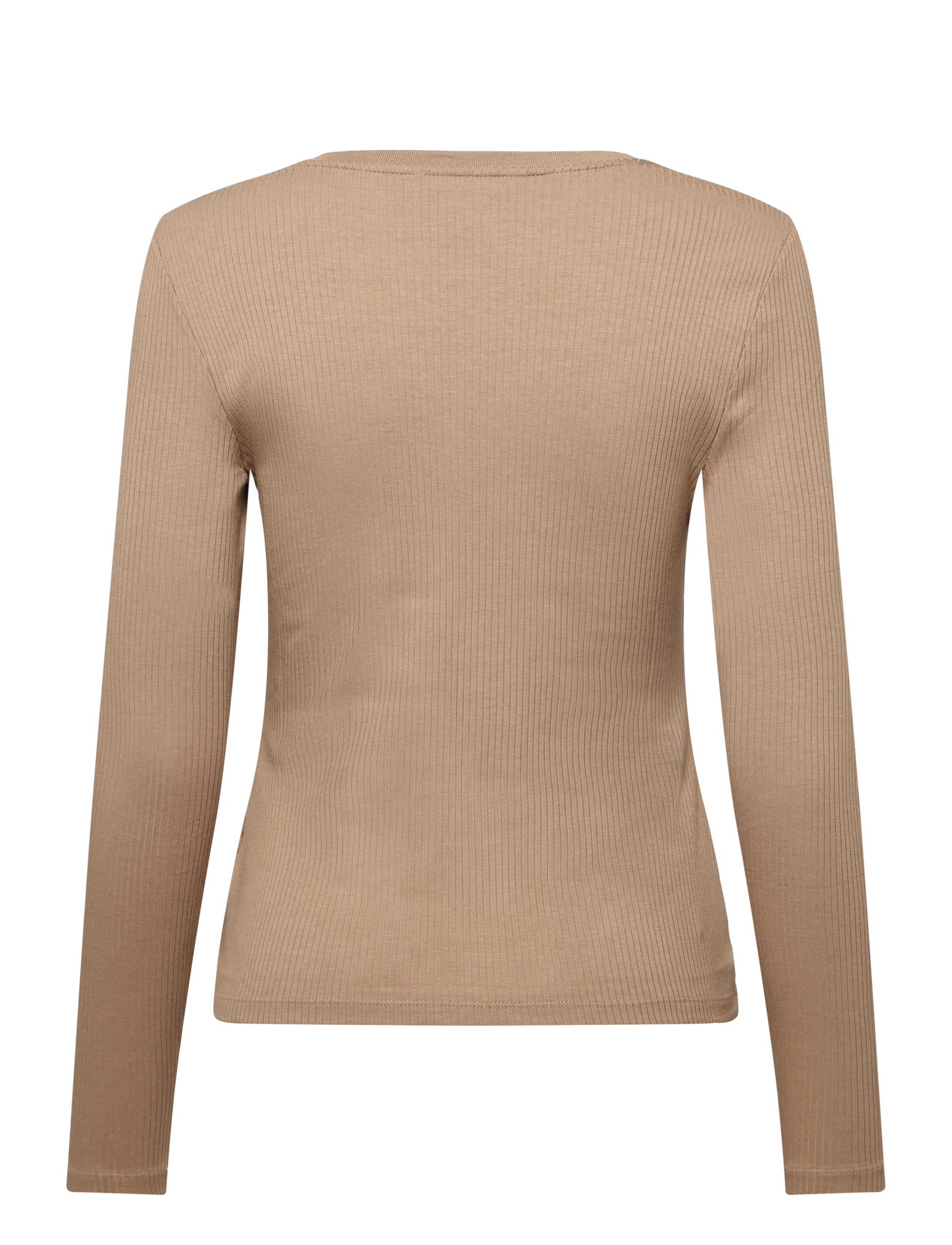 Lauren Ralph Lauren - Rib-Knit Long-Sleeve V-Neck Top - kampsunid - lauren camel - 2