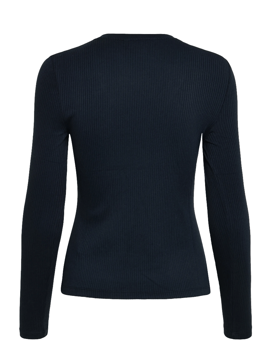 Lauren Ralph Lauren - Rib-Knit Long-Sleeve V-Neck Top - stickade tröjor - lauren navy - 2