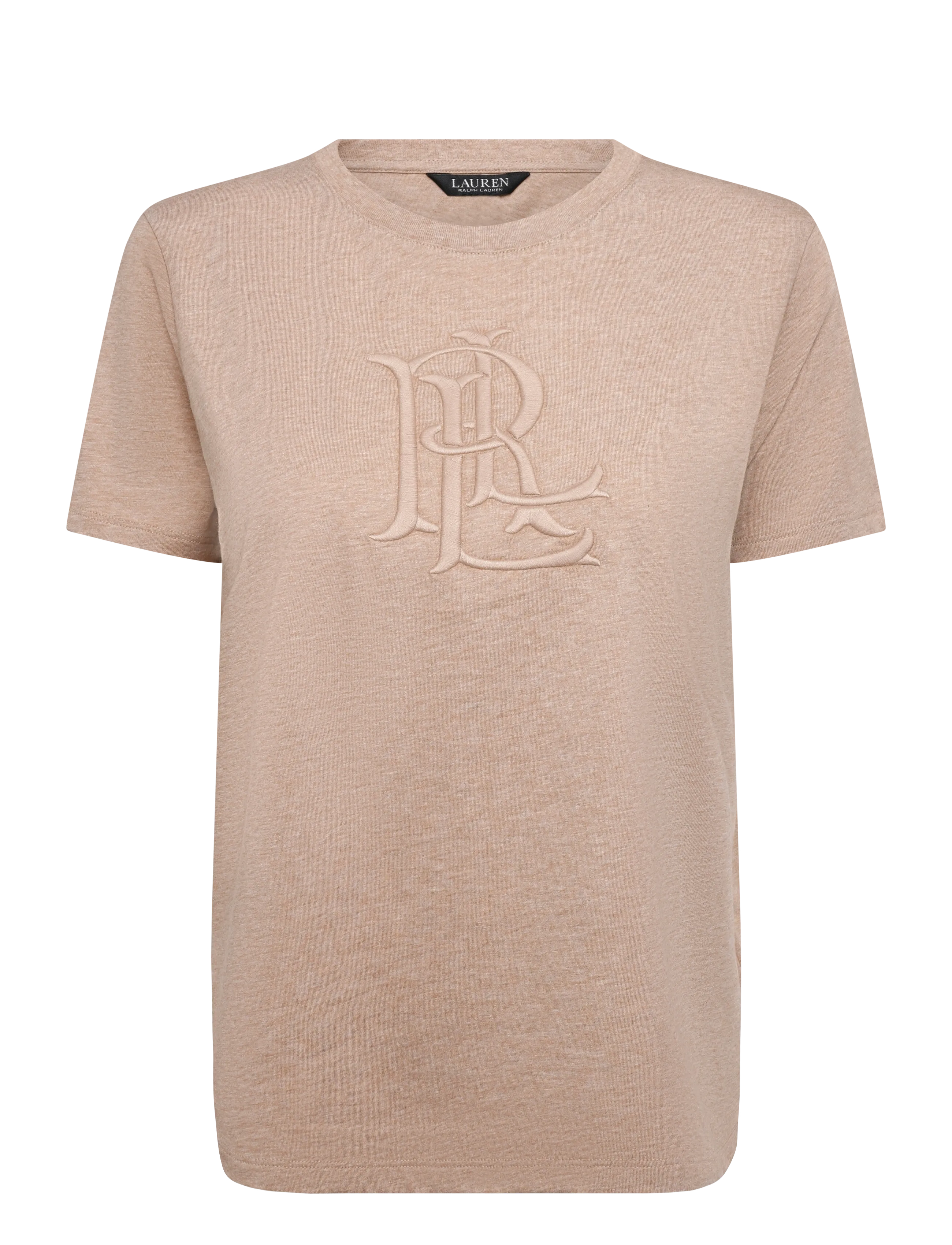 Lauren Ralph Lauren COTTON JERSEY TDH-KNT-T-SHIRT - T-shirts & Toppar - CAMEL HEATHER / brown