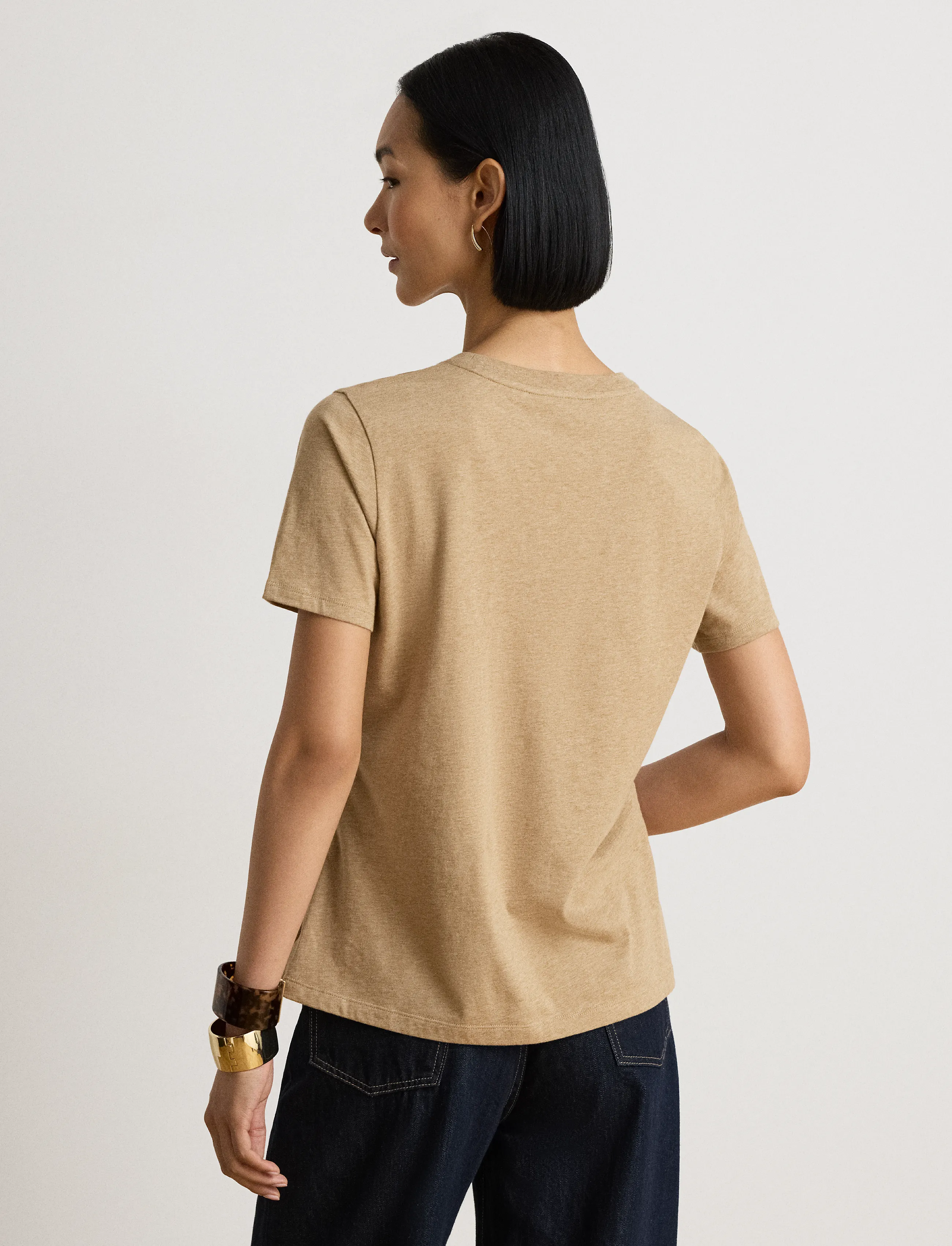 Lauren Ralph Lauren - COTTON JERSEY TDH-KNT-T-SHIRT - camel heather - 2